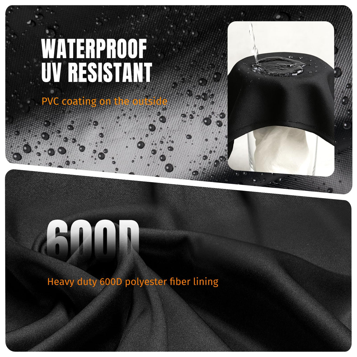 SHINESTAR Square Fire Pit Cover, 32" x 32" x 24", Black