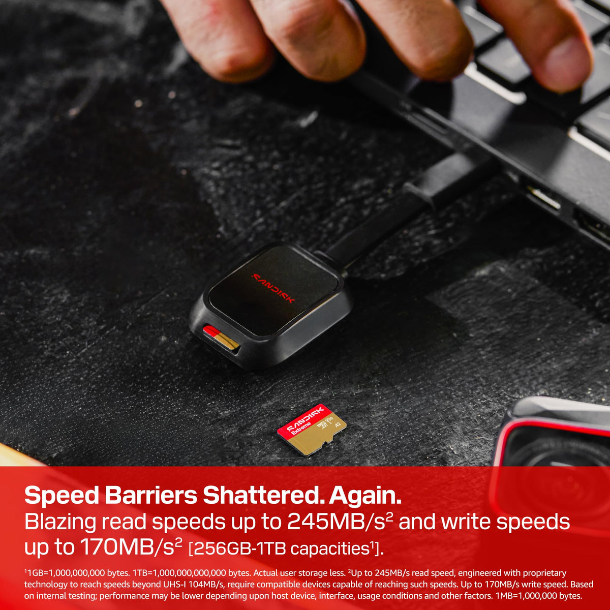 SanDisk 256GB Extreme microSD UHS-I Card, 245MB/s, SDSQXH9-256G-GZ6MA