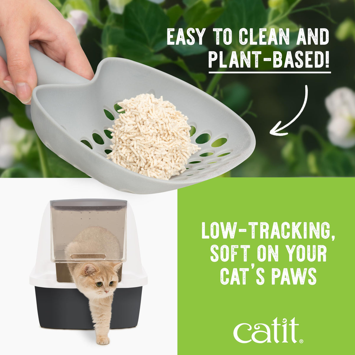 Catit Go Natural Pea Husk Clumping Cat Litter, Unscented, 5.6 kg