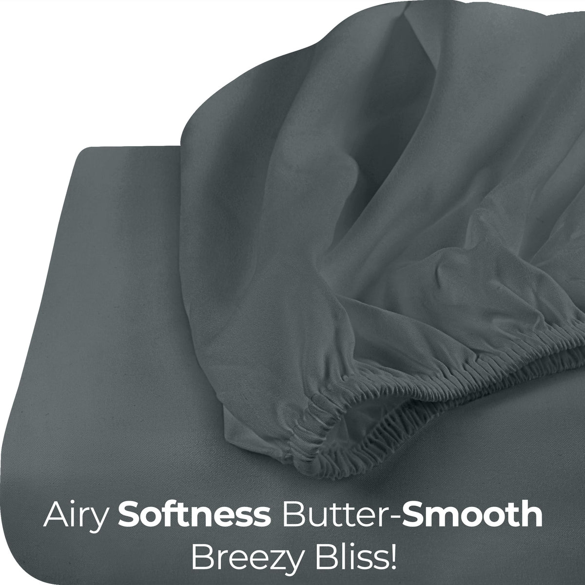 Utopia Bedding Brushed Microfibre Fitted Sheet, Queen, Grey