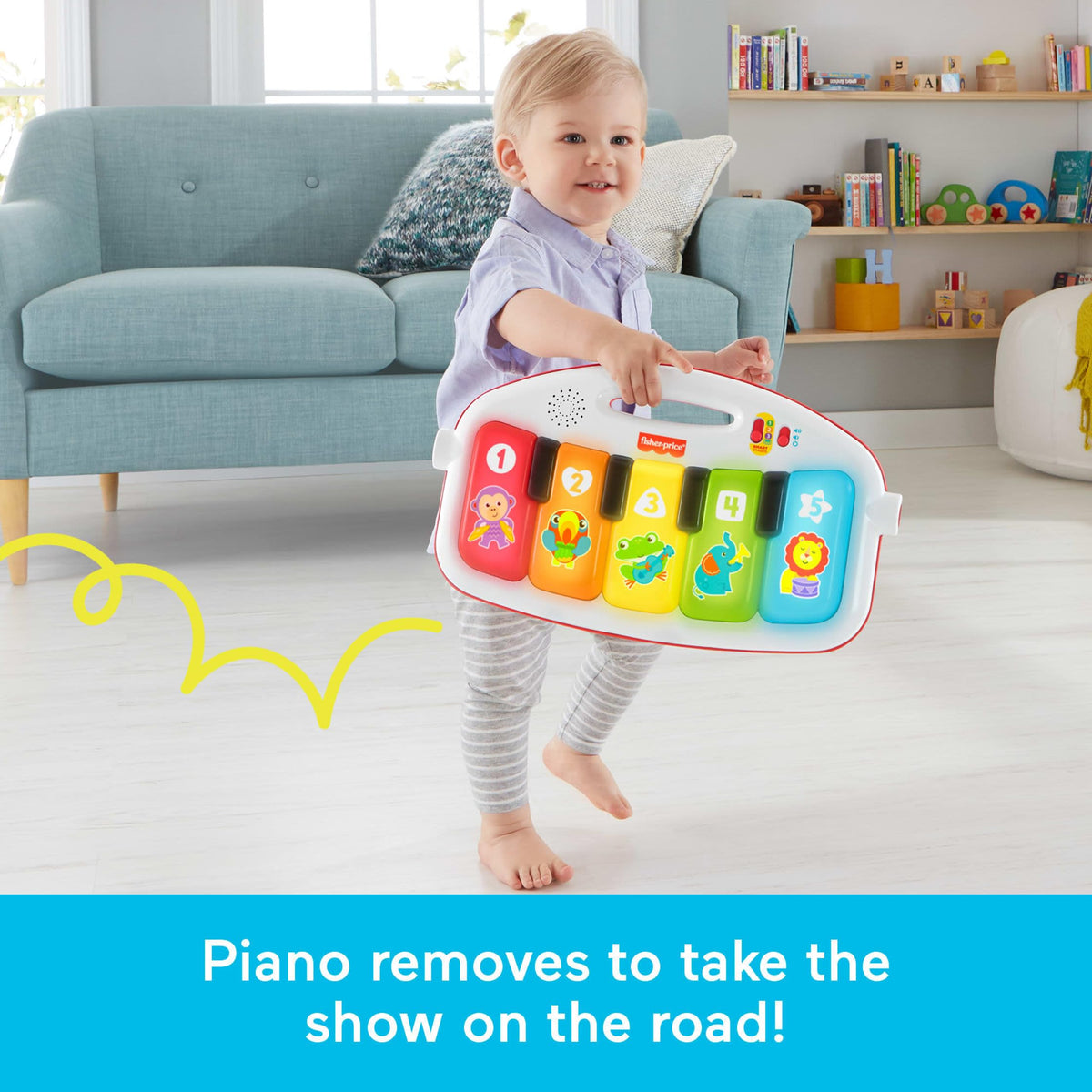 Fisher-Price Deluxe Kick & Play Piano Gym Baby Playmat with 2 Maracas