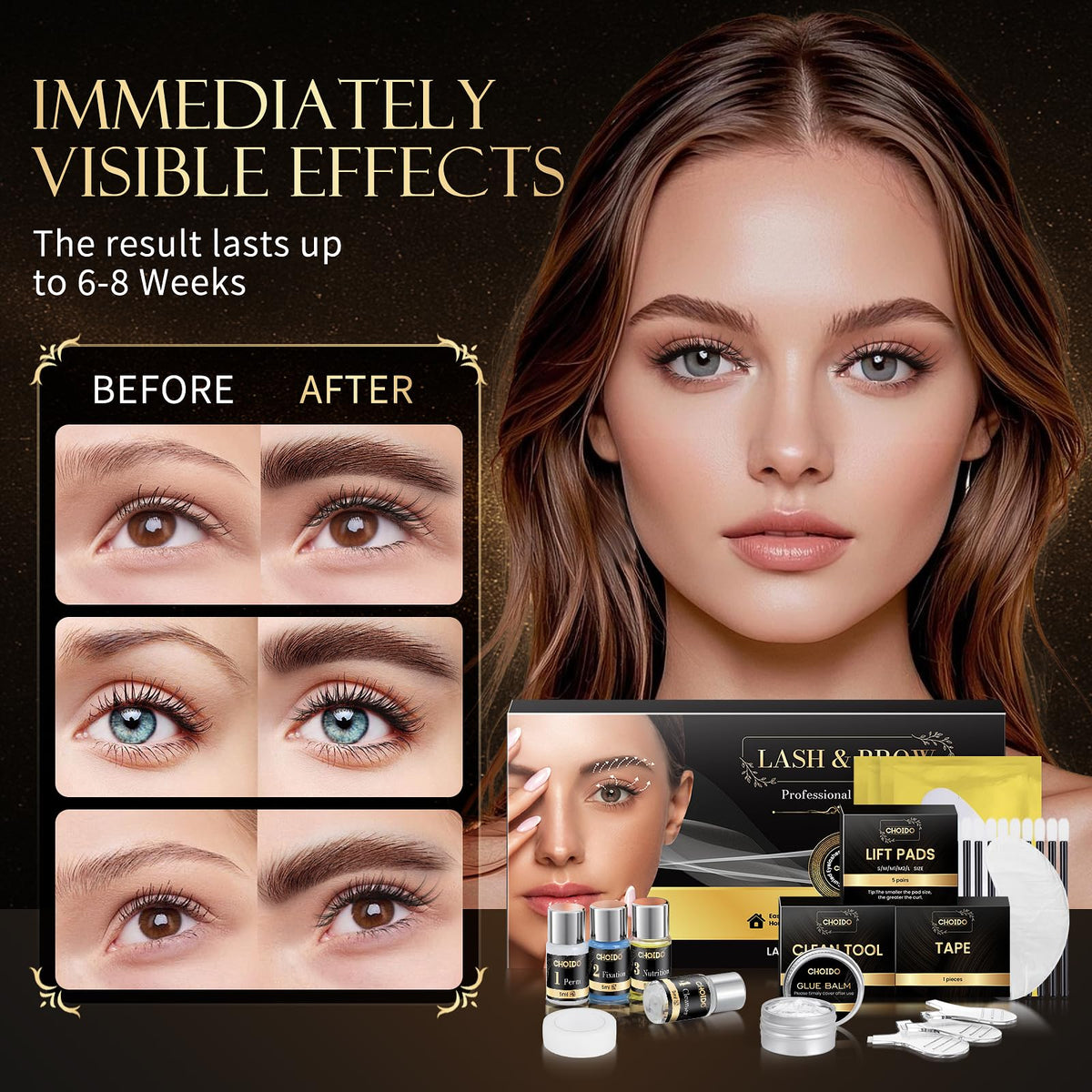 Lash Lift and Brow Lamination Kit, 2-in-1