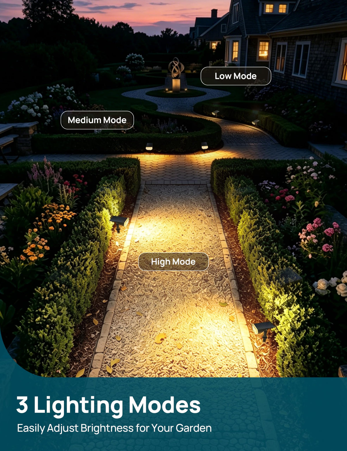 Linkind StarRay Solar Outdoor Lights, Warm White (4 Pack)