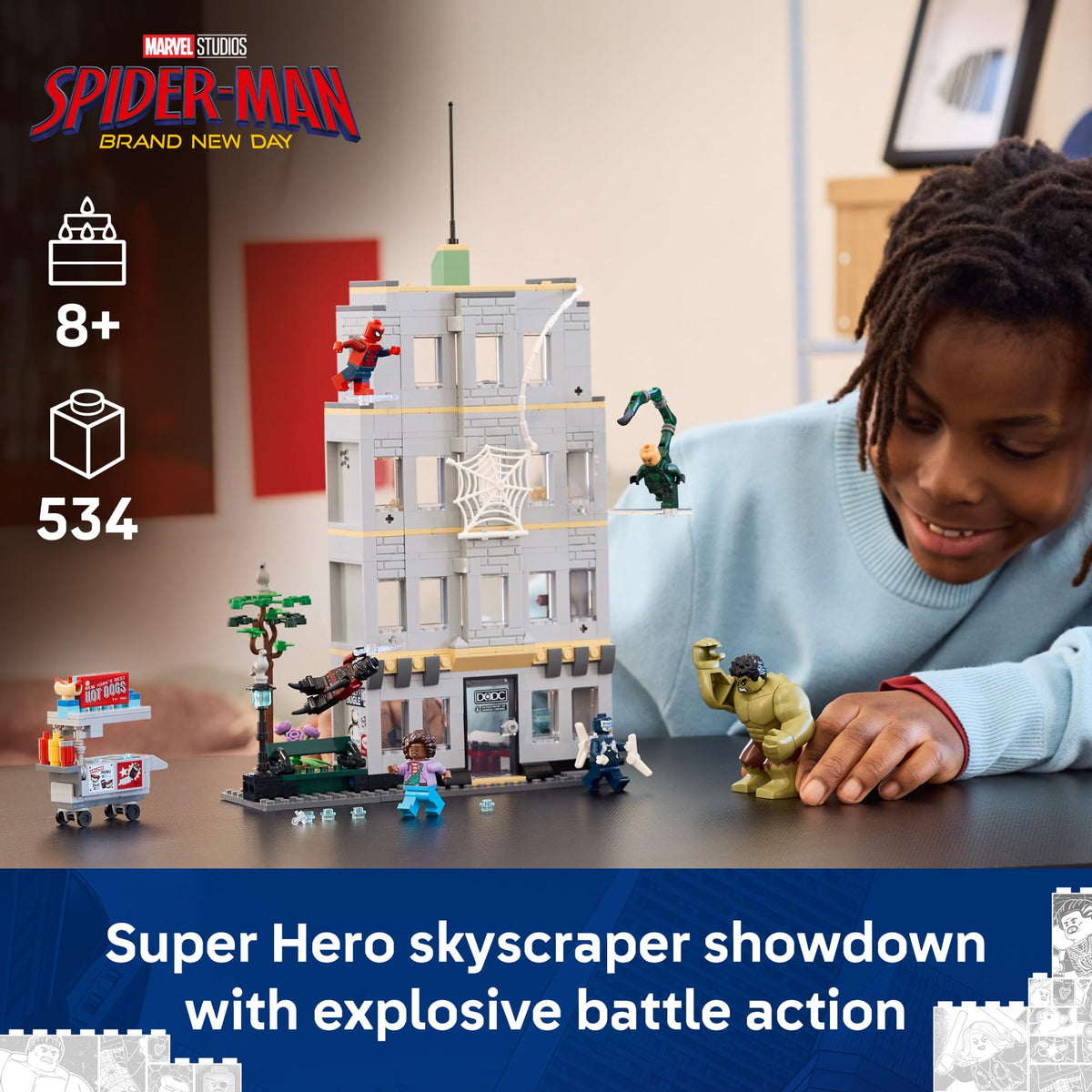 LEGO Marvel Spider-Man vs Hulk Epic Clash, Ages 8+, 76350