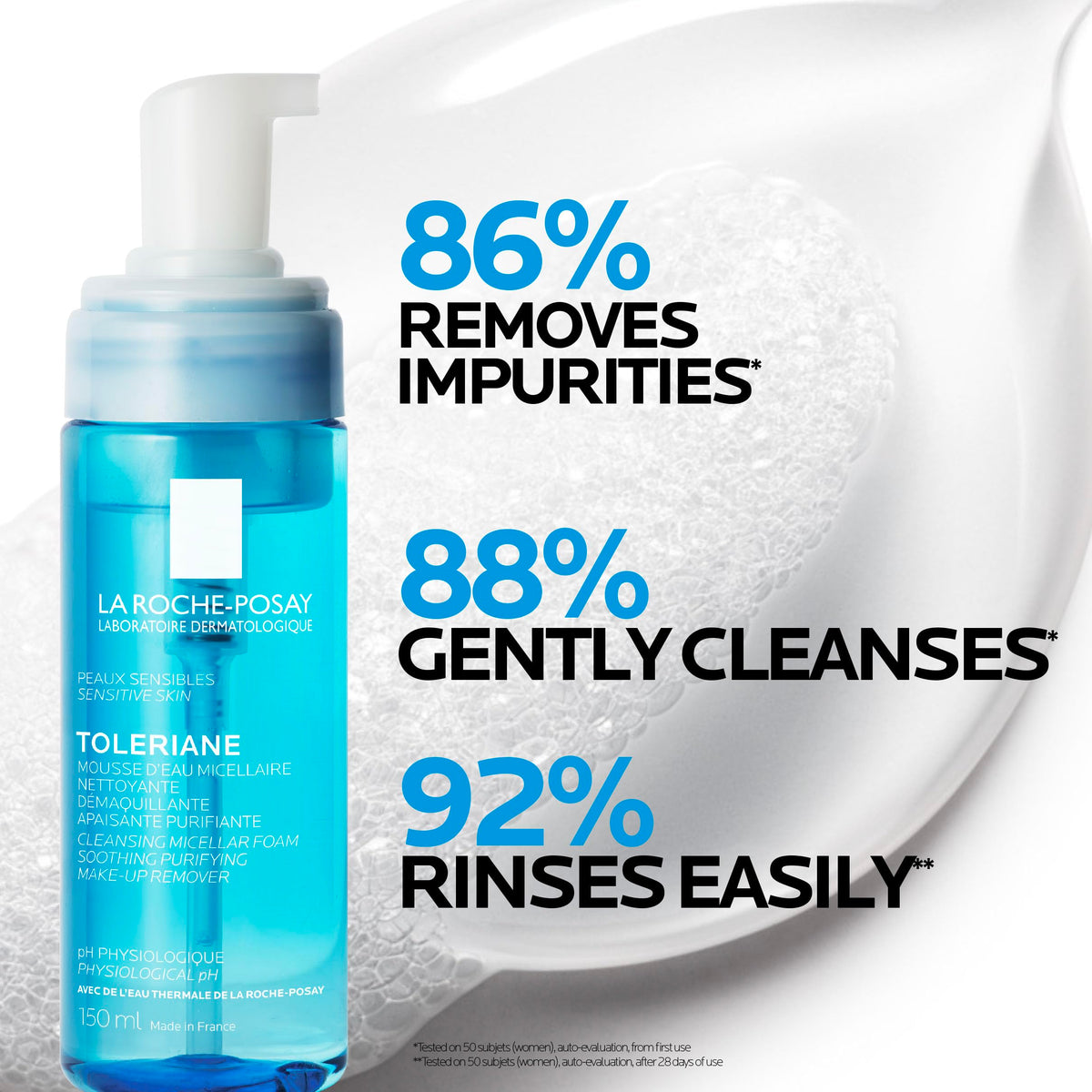La Roche-Posay Toleriane Micellar Foaming Water Face Wash, 150 mL