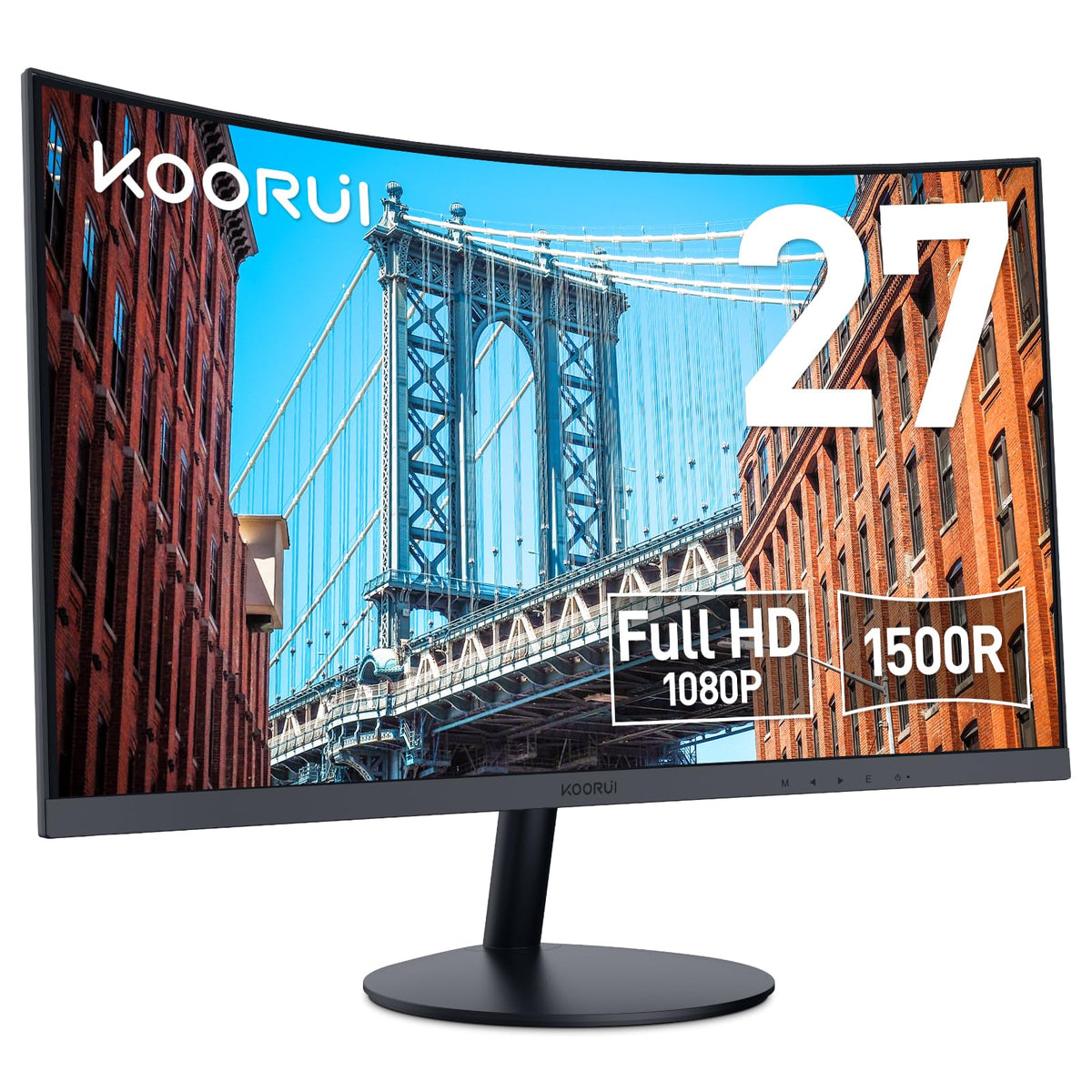 KOORUI 27-Inch Curved Gaming Monitor, Full HD 1080p, 144Hz