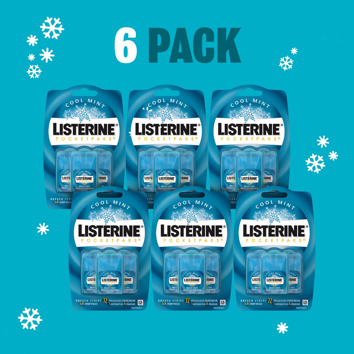 Listerine PocketPaks Cool Mint Breath Strips, 18 Packs