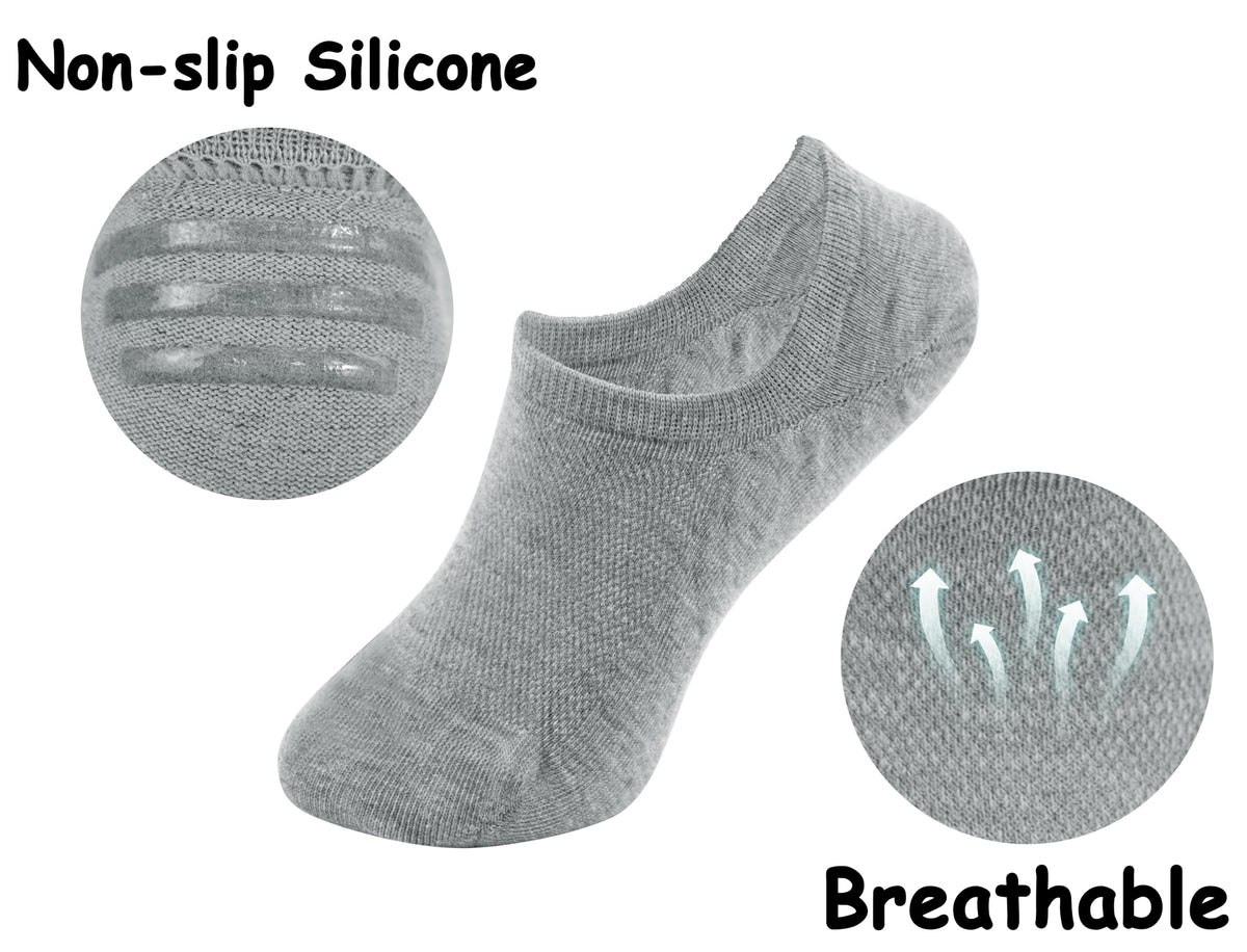 BenSorts Women's Low Cut No-Show Socks, Size 5-8 (6 Pairs)