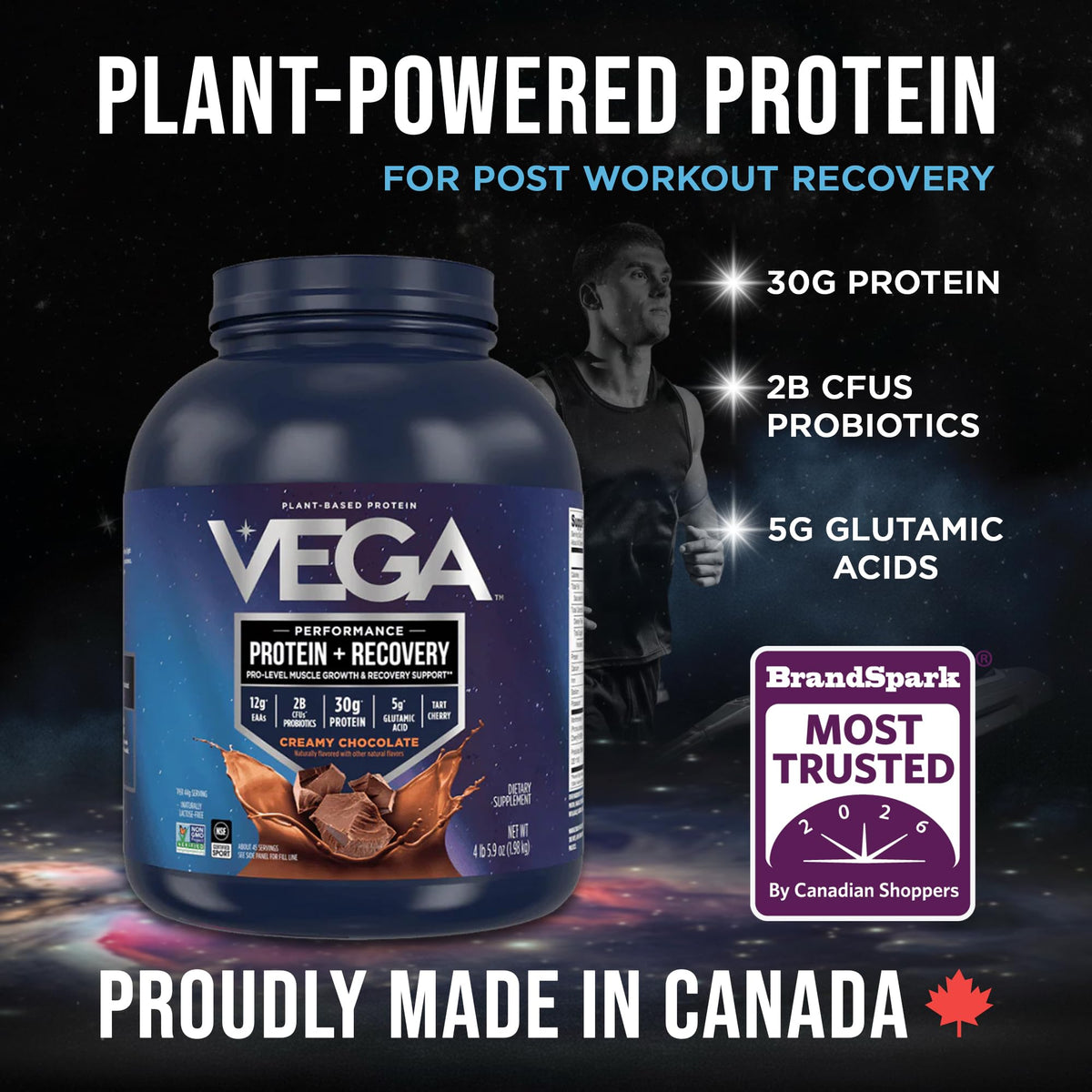 Vega Protein + Recovery Protein Powder, Chocolate, 1.98 kg