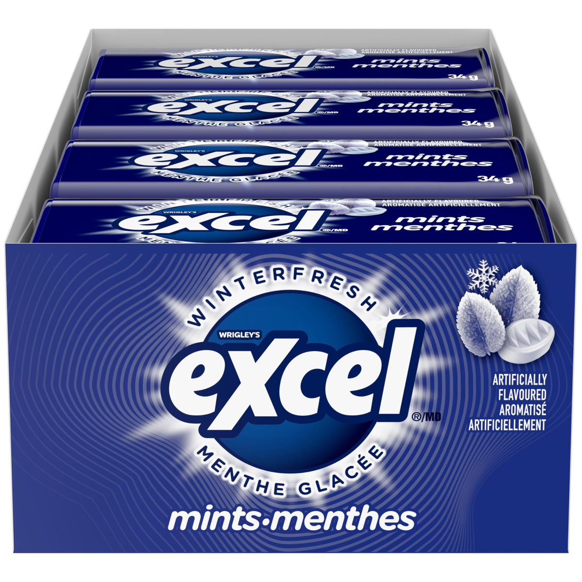 Excel Winterfresh Flavoured Mints, 34 g Tin, 8 Pack