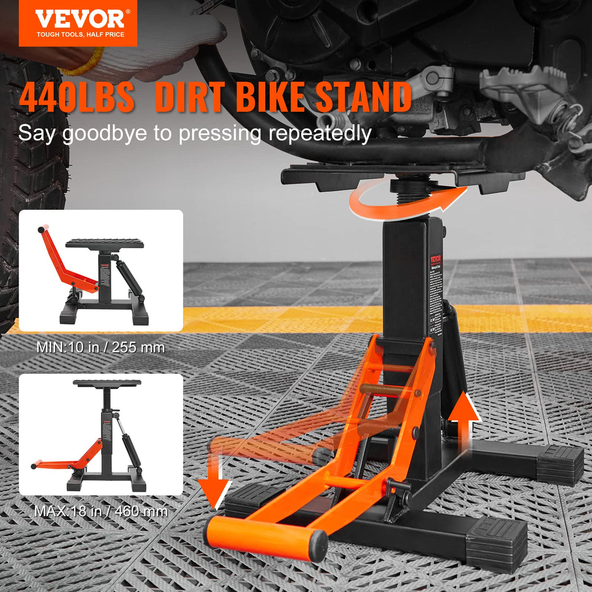 VEVOR Dirt Bike Lift Stand, 440 lbs Capacity, Hydraulic