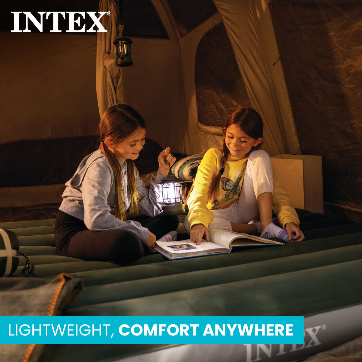 Intex 64761E Dura-Beam Standard Downy Air Mattress, Twin