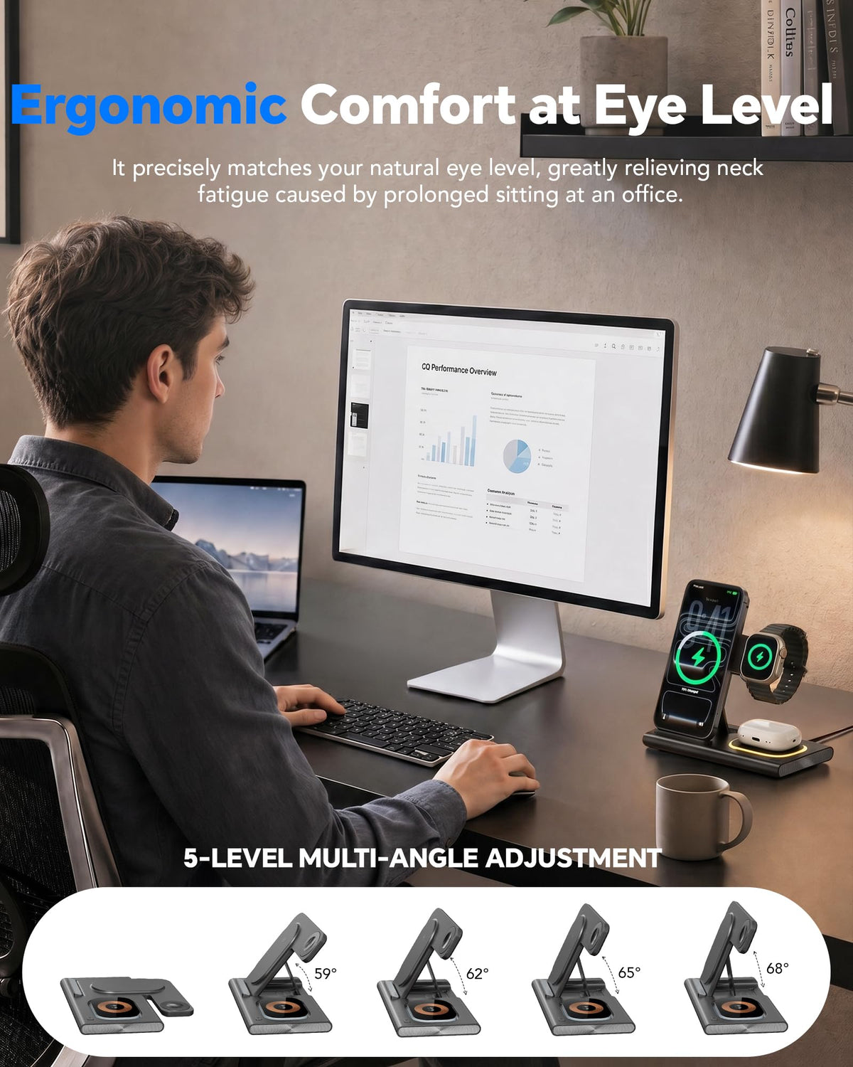 3 in 1 Foldable Wireless Fast Charging Station for Apple Devices