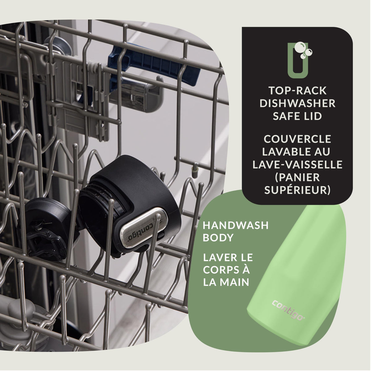 Contigo West Loop 3.0 Stainless Steel Travel Mug, 16oz, Cucumber