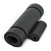 CAP Barbell Yoga Mat with Carrying Strap and Knee Pad, 1/2", Black