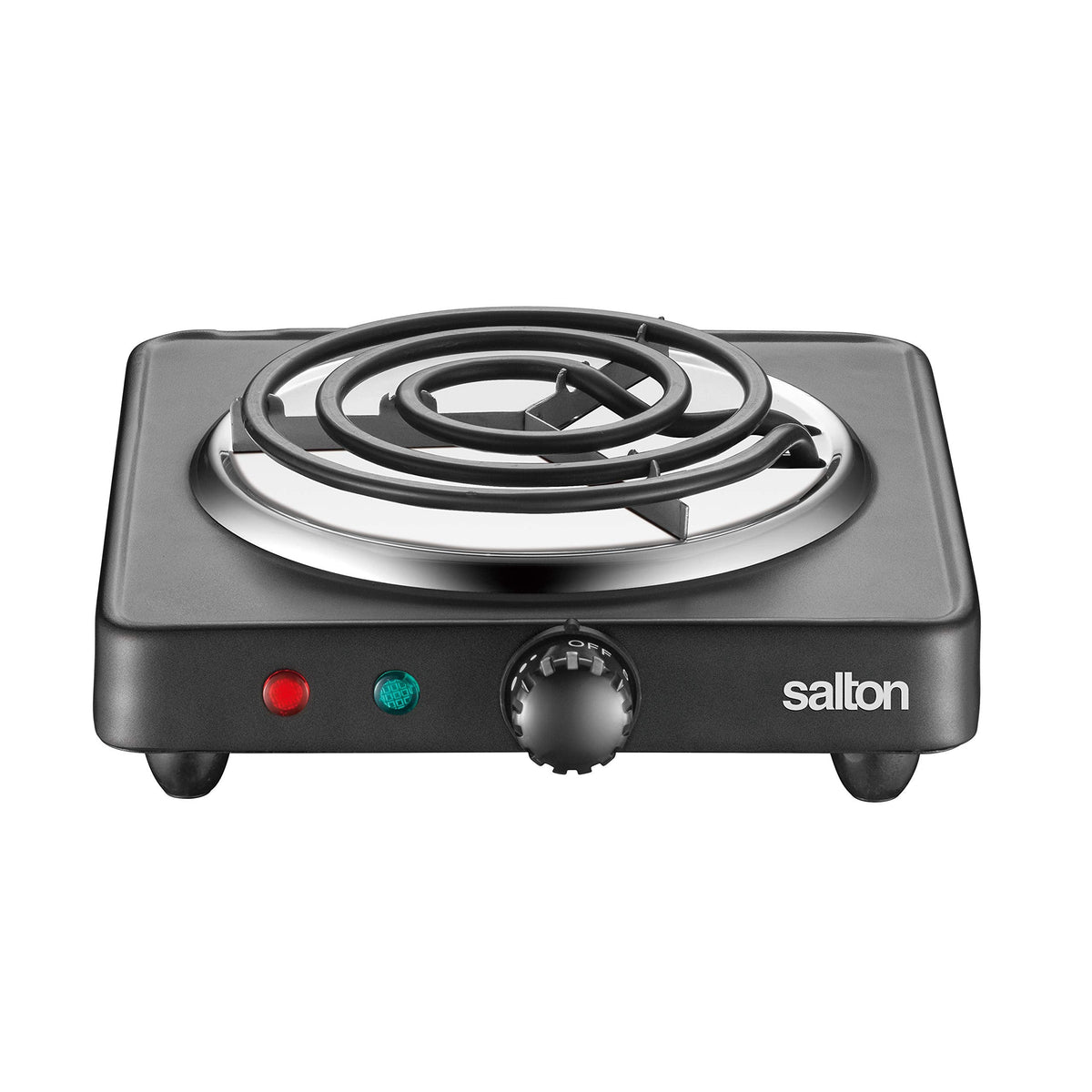 Salton Single Coil Portable Electric Cooktop, 1000 Watts, Black