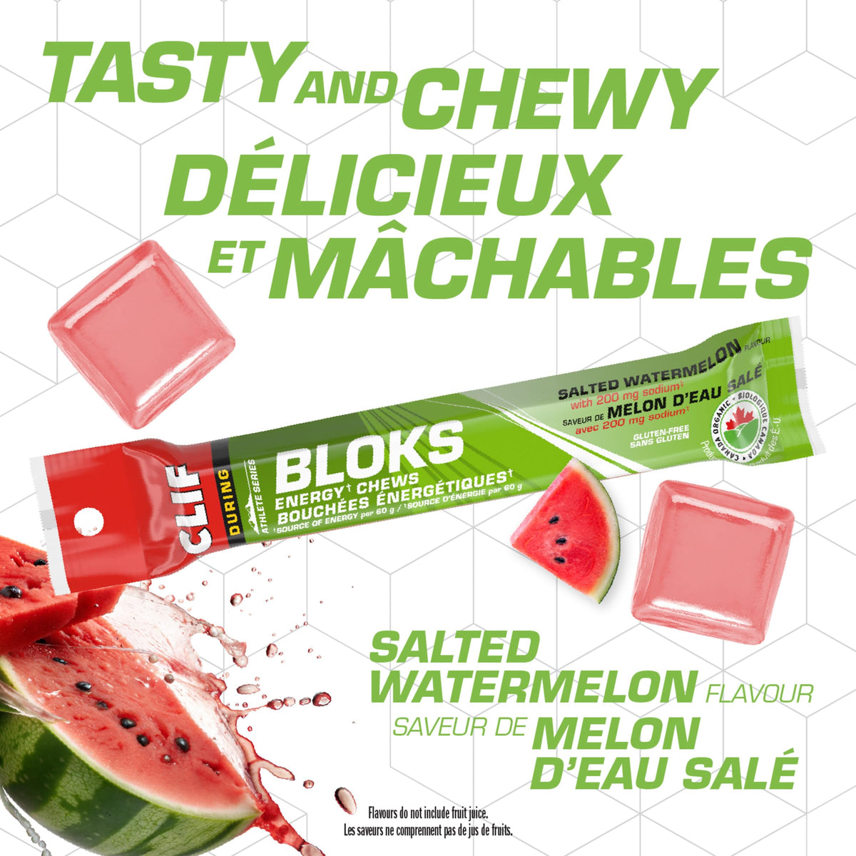 CLIF BLOKS Energy Chews, Salted Watermelon, 18 x 60 g