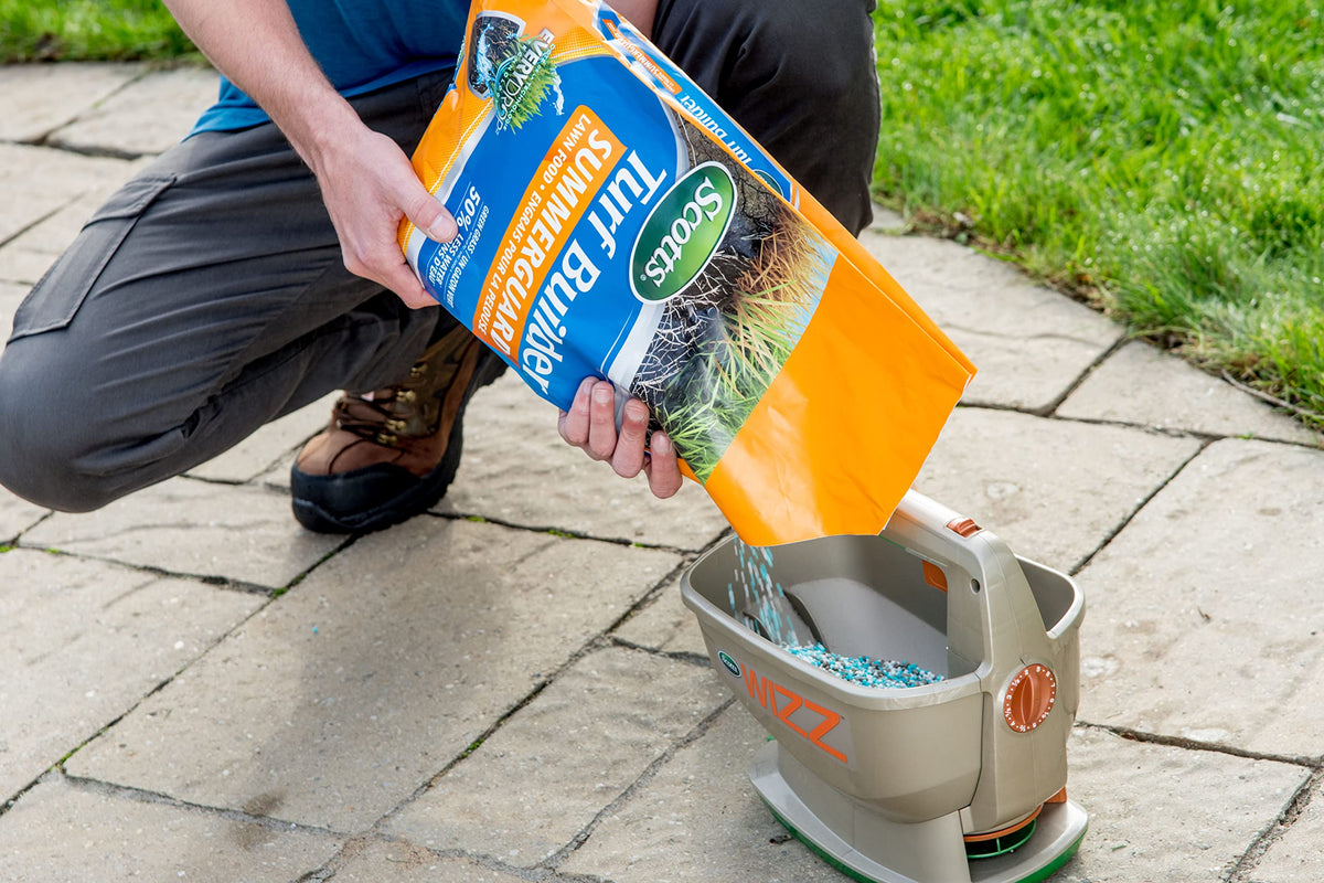 Scotts Wizz Year-Round Spreader, Battery Powered, Handheld