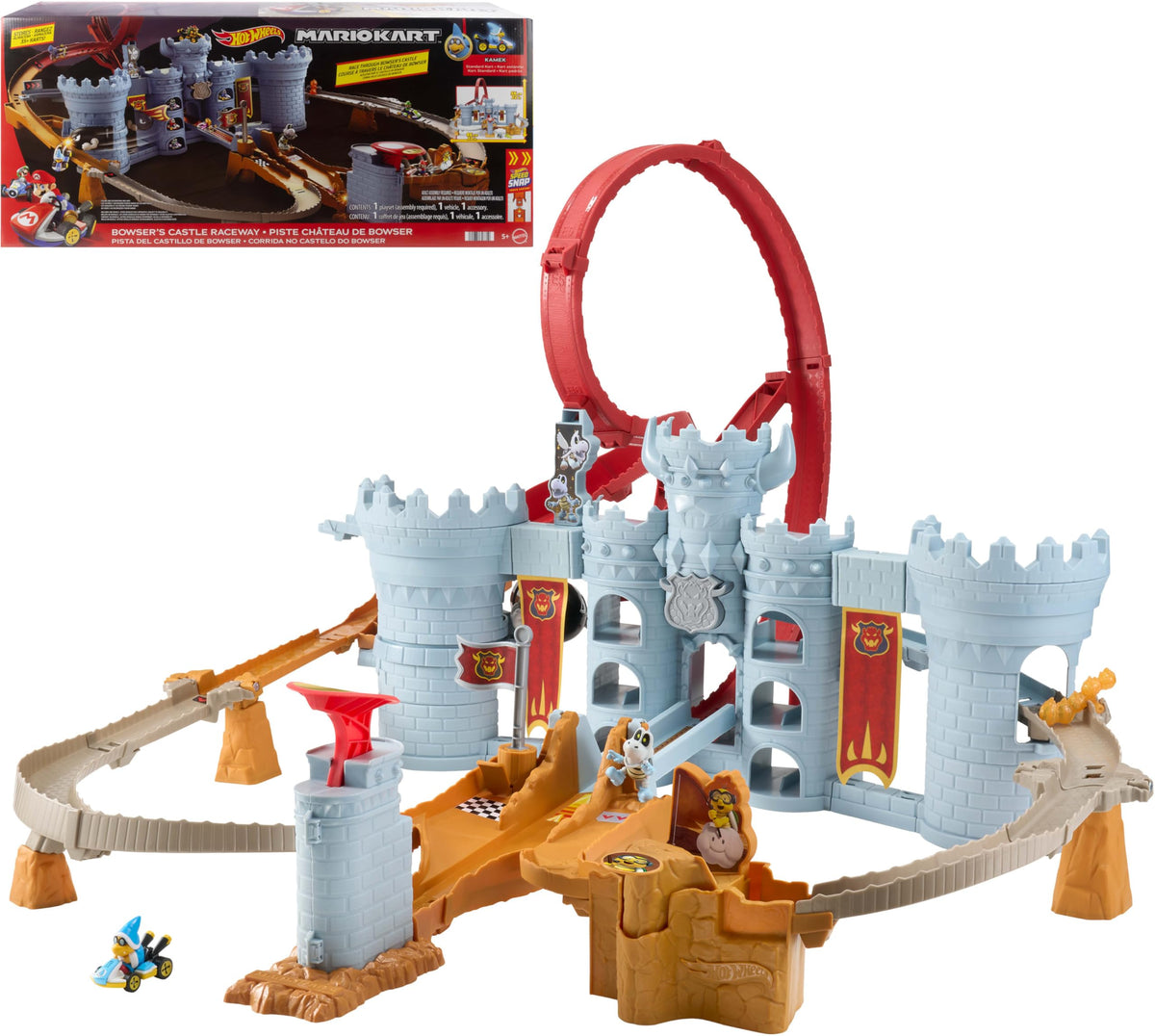 Hot Wheels Mario Kart Bowser's Castle Playset & Kamek