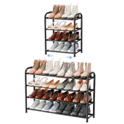 ENJOYBASICS 4-Tier Expandable Metal Shoe Rack, Black