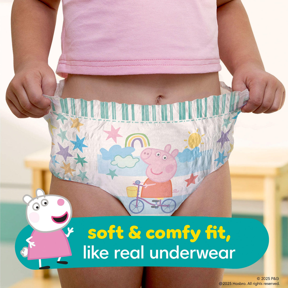 Pampers Easy Ups Potty Training Pants, Peppa, Size 5 (3T-4T), 66 Count