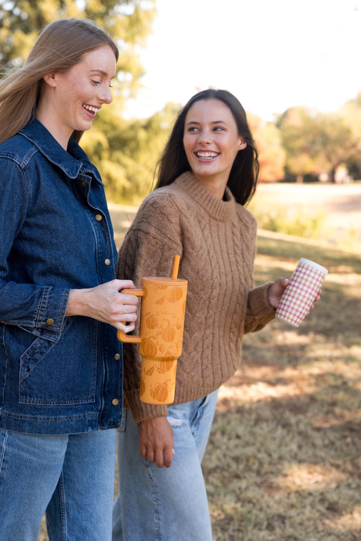 Simple Modern Halloween Tumbler with Handle, 40 oz, Pumpkin