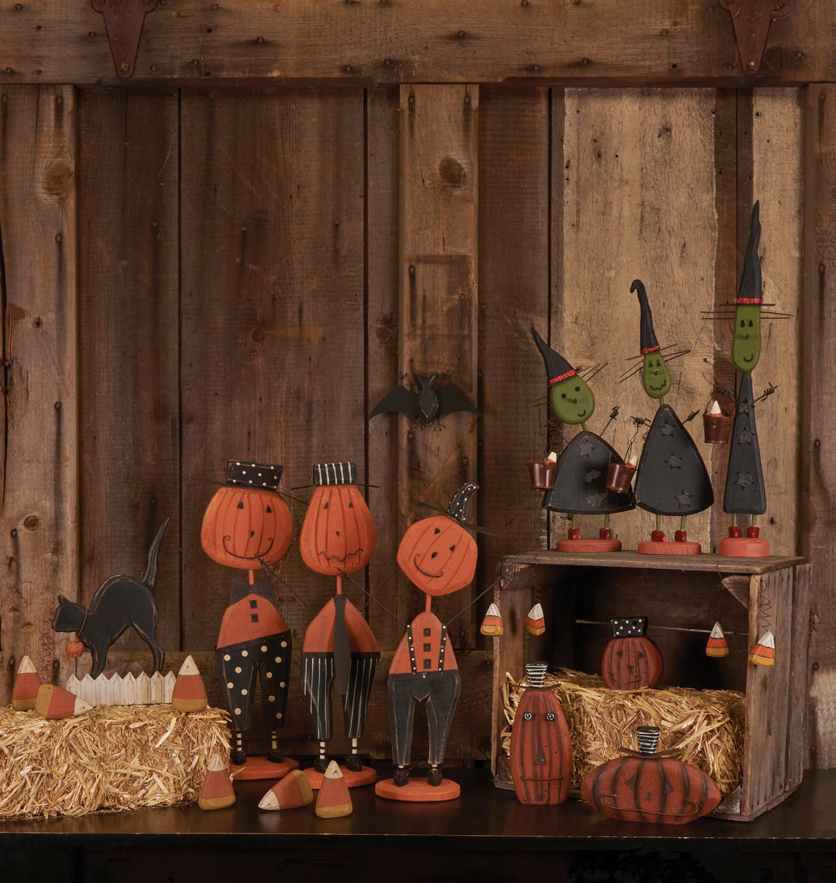 Primitives by Kathy Halloween Themed Home Décor Sitter Featuring A Black Cat