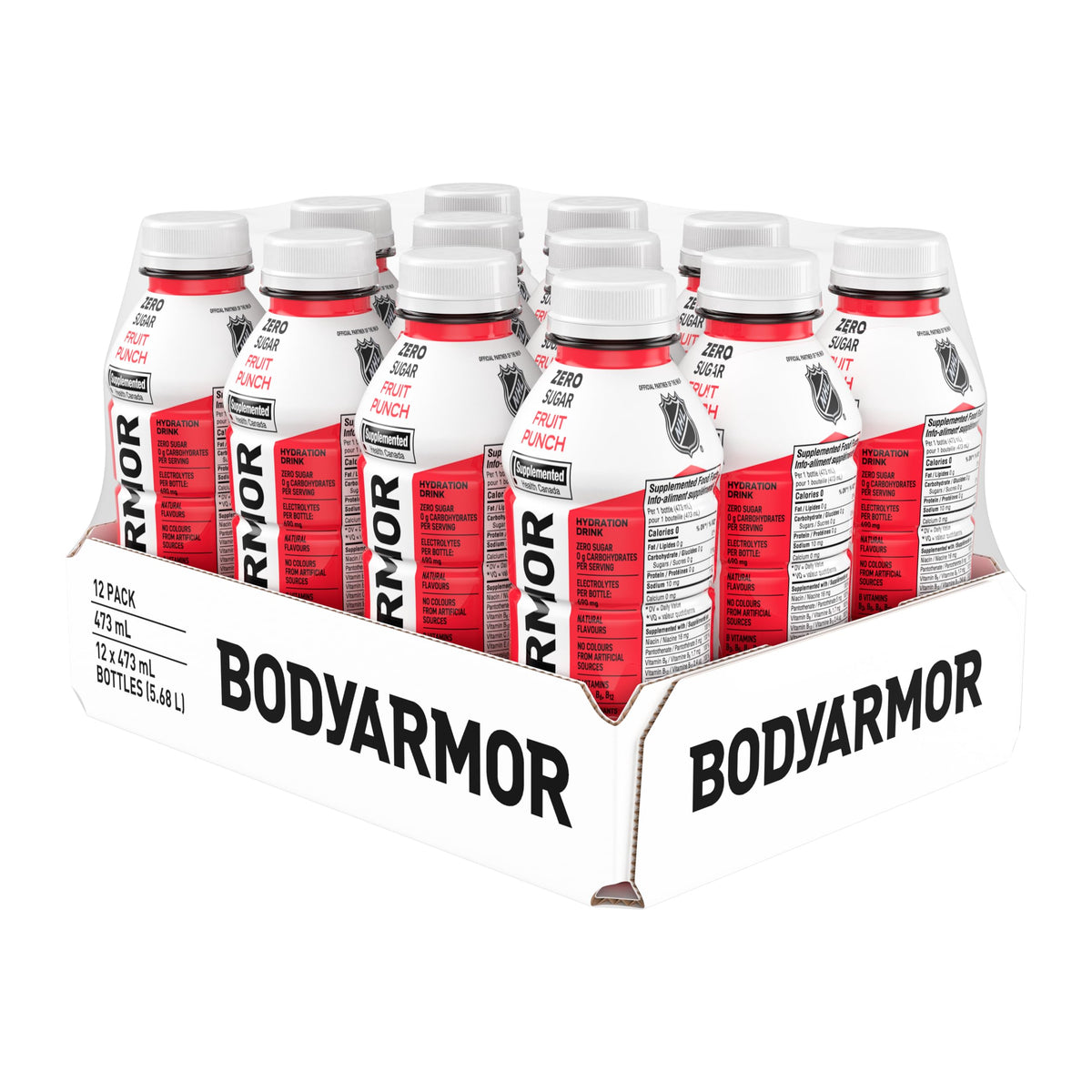 BodyArmor Zero Sugar Fruit Punch, 473mL, 12 Pack