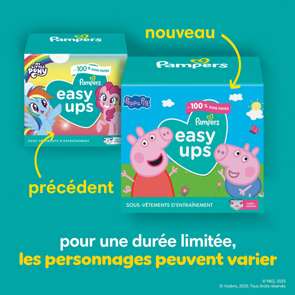 Pampers Easy Ups Training Underwear, Peppa Pig, Size 6, 56 Count