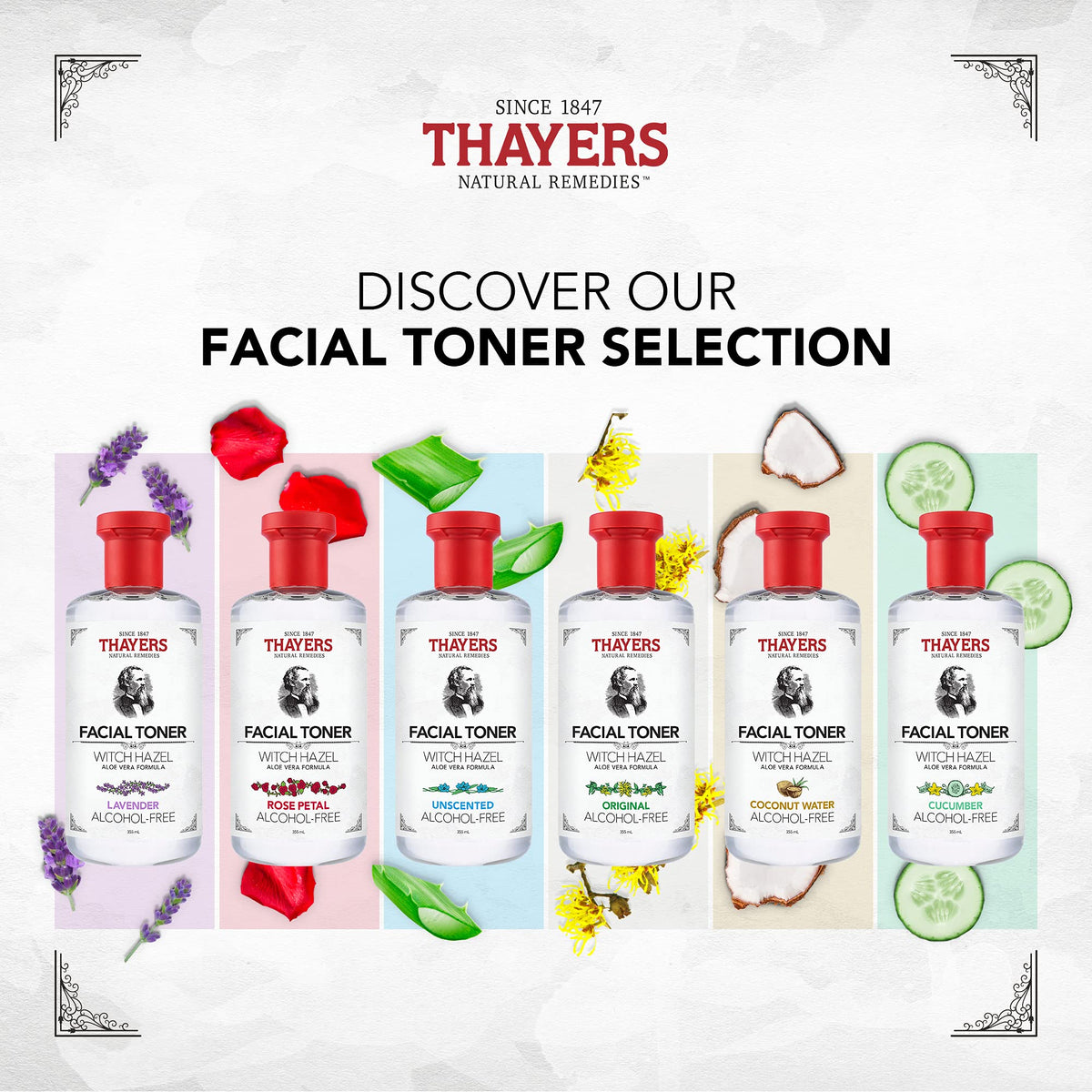 Thayers Alcohol-Free Witch Hazel Unscented Toner, 2 x 355mL