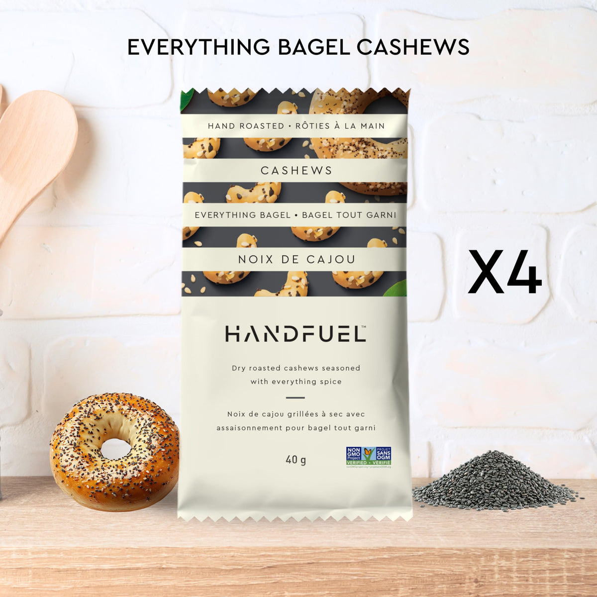 Handfuel Variety Flavoured Cashews, 12 Pack (3 x 40 g Each)