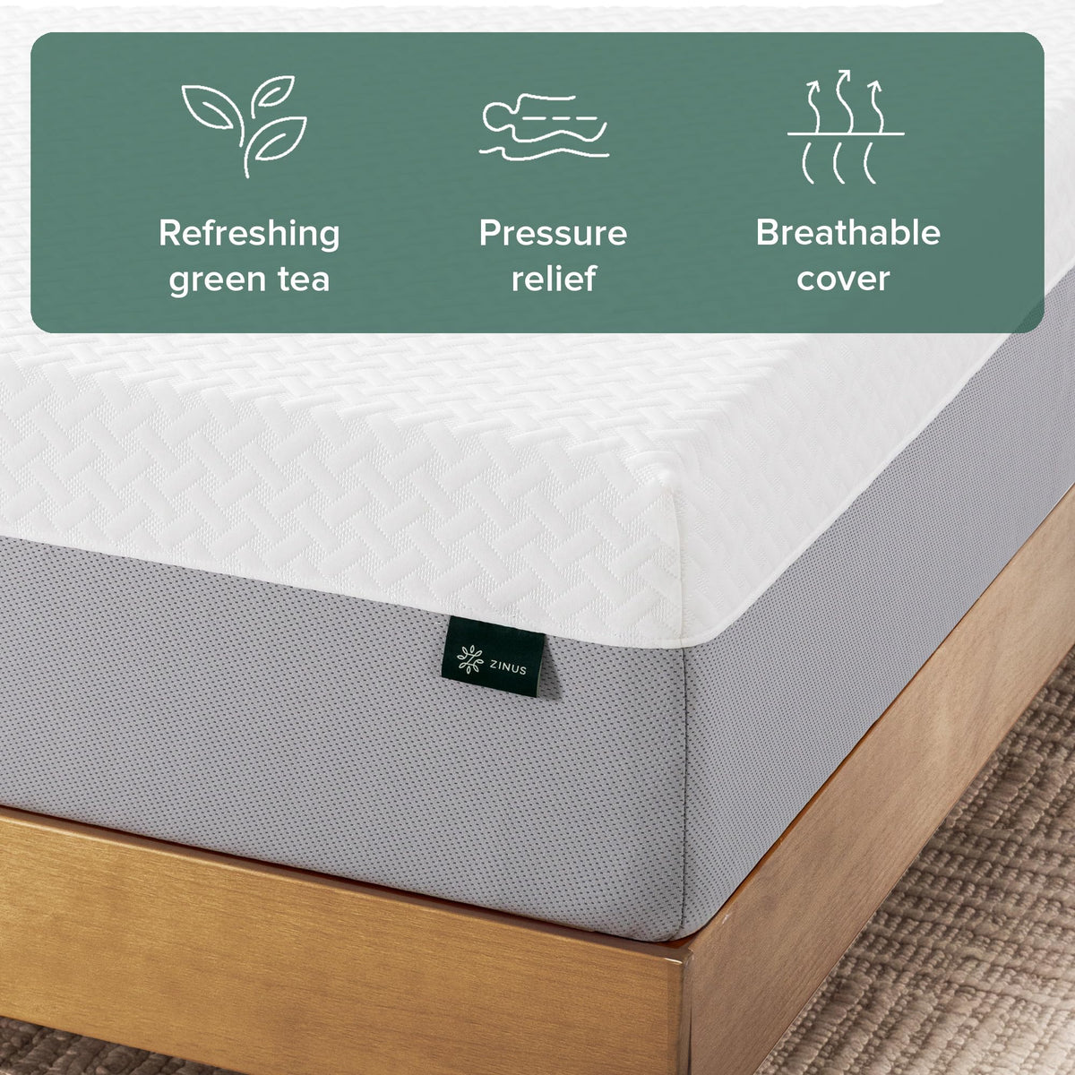 Zinus Green Tea Memory Foam Mattress, Full, 8 in