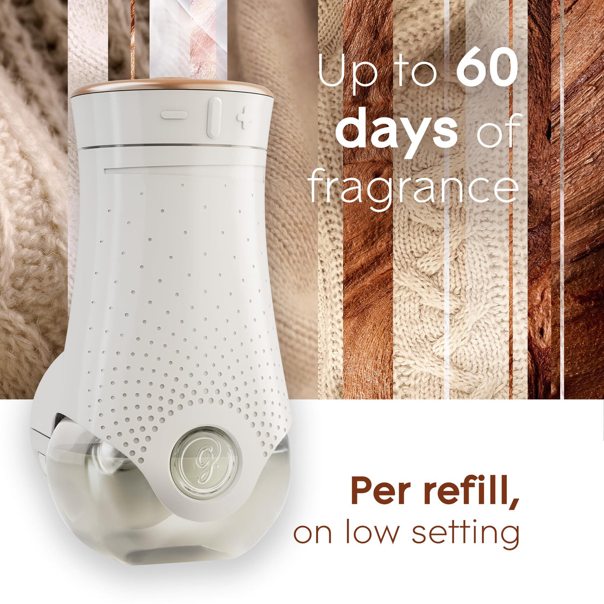 Glade PlugIns Scented Oil Kit, Cashmere Woods, 2 Warmers + 6 Refills