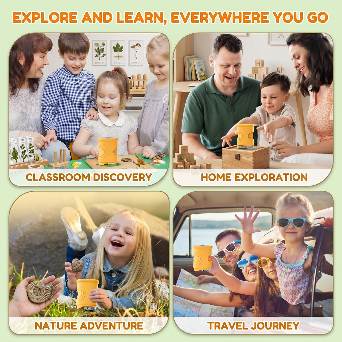 OAEBLLE 1000X Kids' Digital Microscope with 2.4" Screen