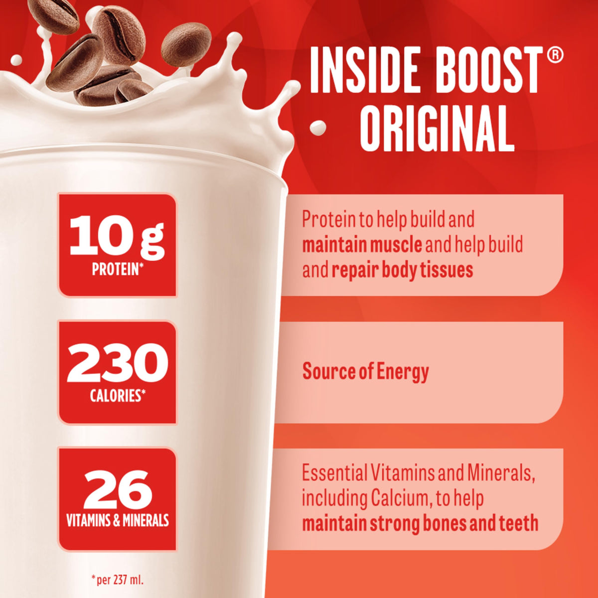 Boost Original Meal Replacement Drink, Choc Latte, 24 Bottles