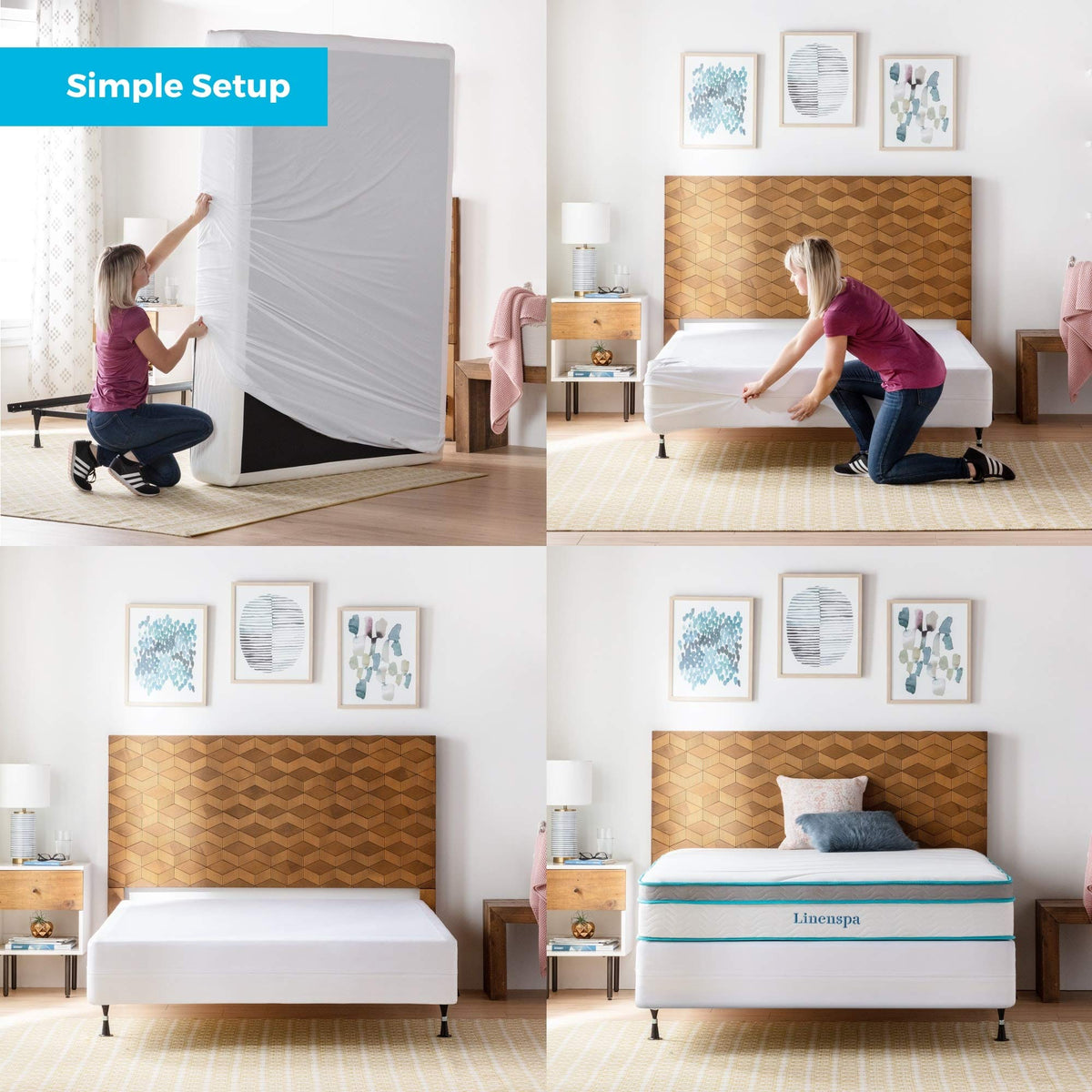 Linenspa Waterproof Box Spring Encasement Protector, Queen