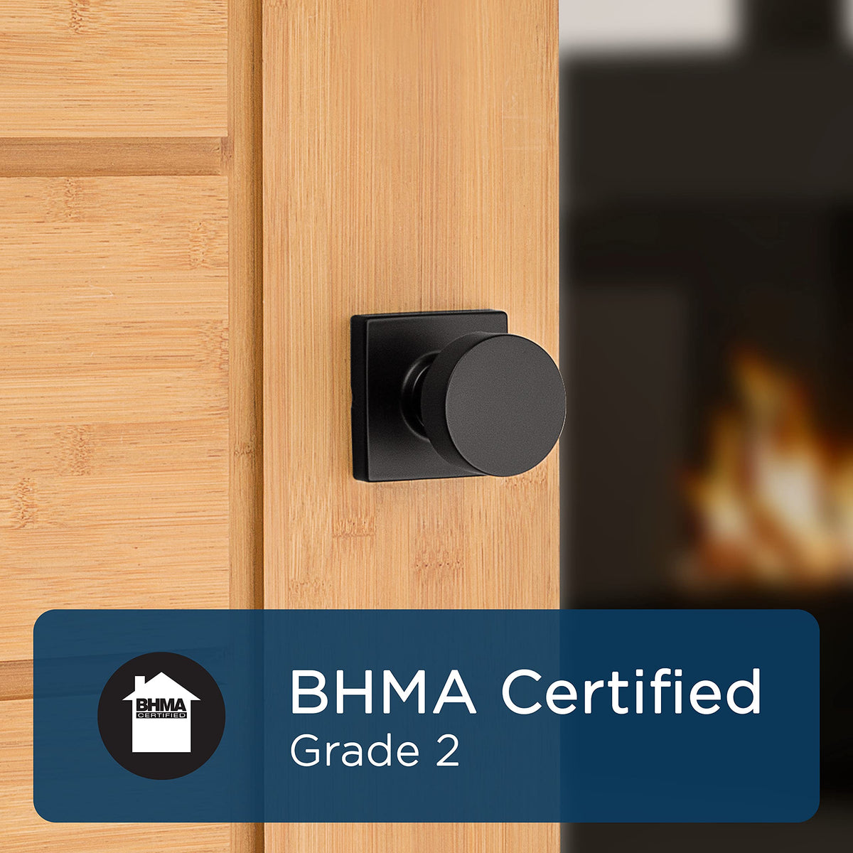 Weiser Cambie Matte Black Interior Passage Door Knob