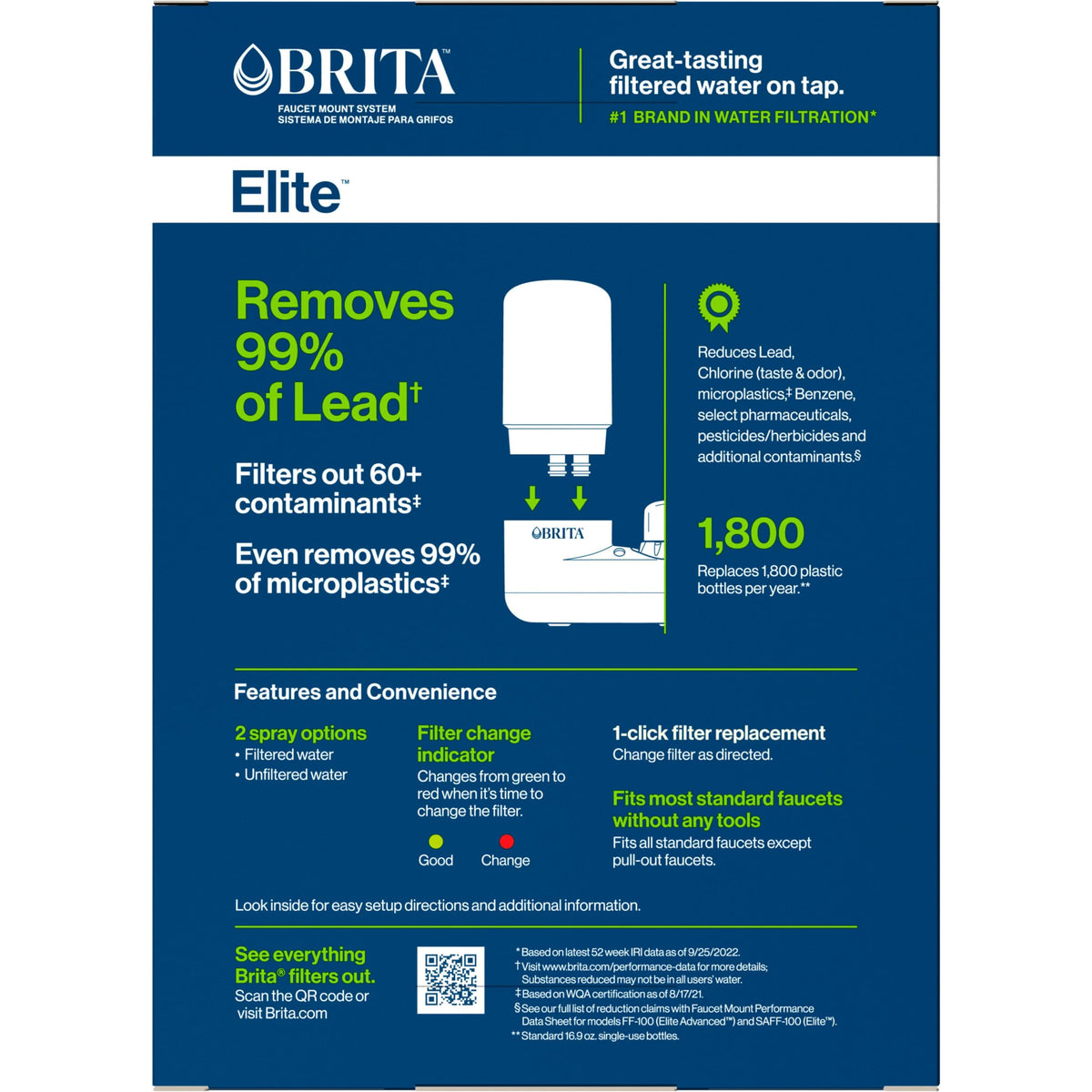 Brita Tap Water Faucet Filter System, Basic, White, 1 Pack