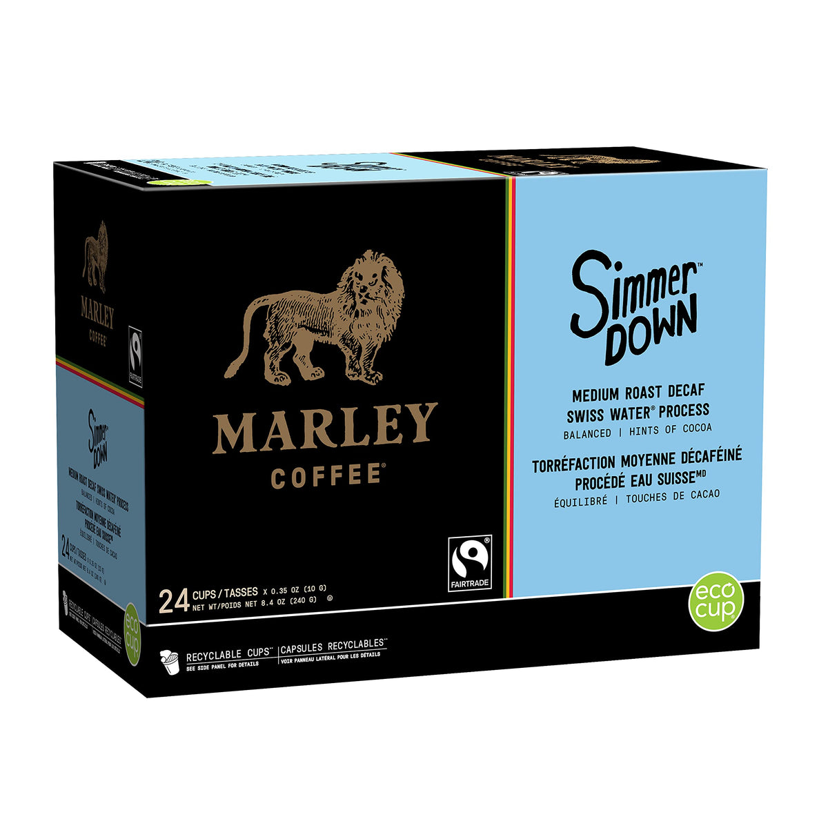 Marley Coffee Simmer Down Decaf K-Cup Compatible Pods, 24 Count