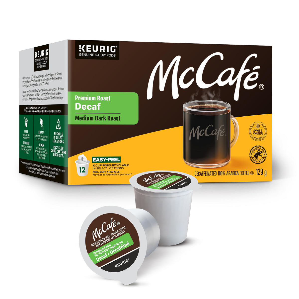 McCafe Medium Dark Roast Decaf K-Cup Coffee Pods, 72 Count