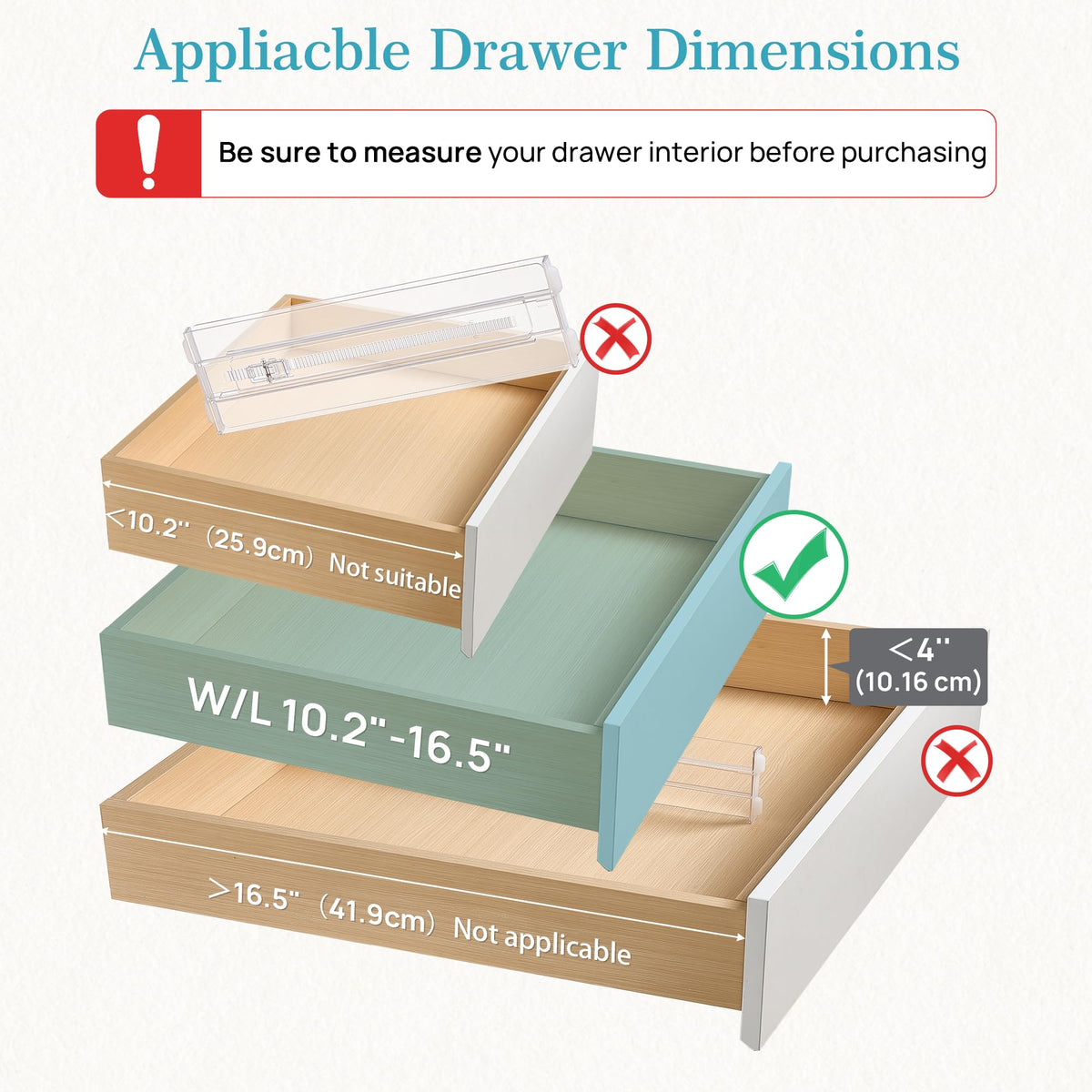 Vtopmart Adjustable Drawer Dividers, 4 Inch High, 8 Pack