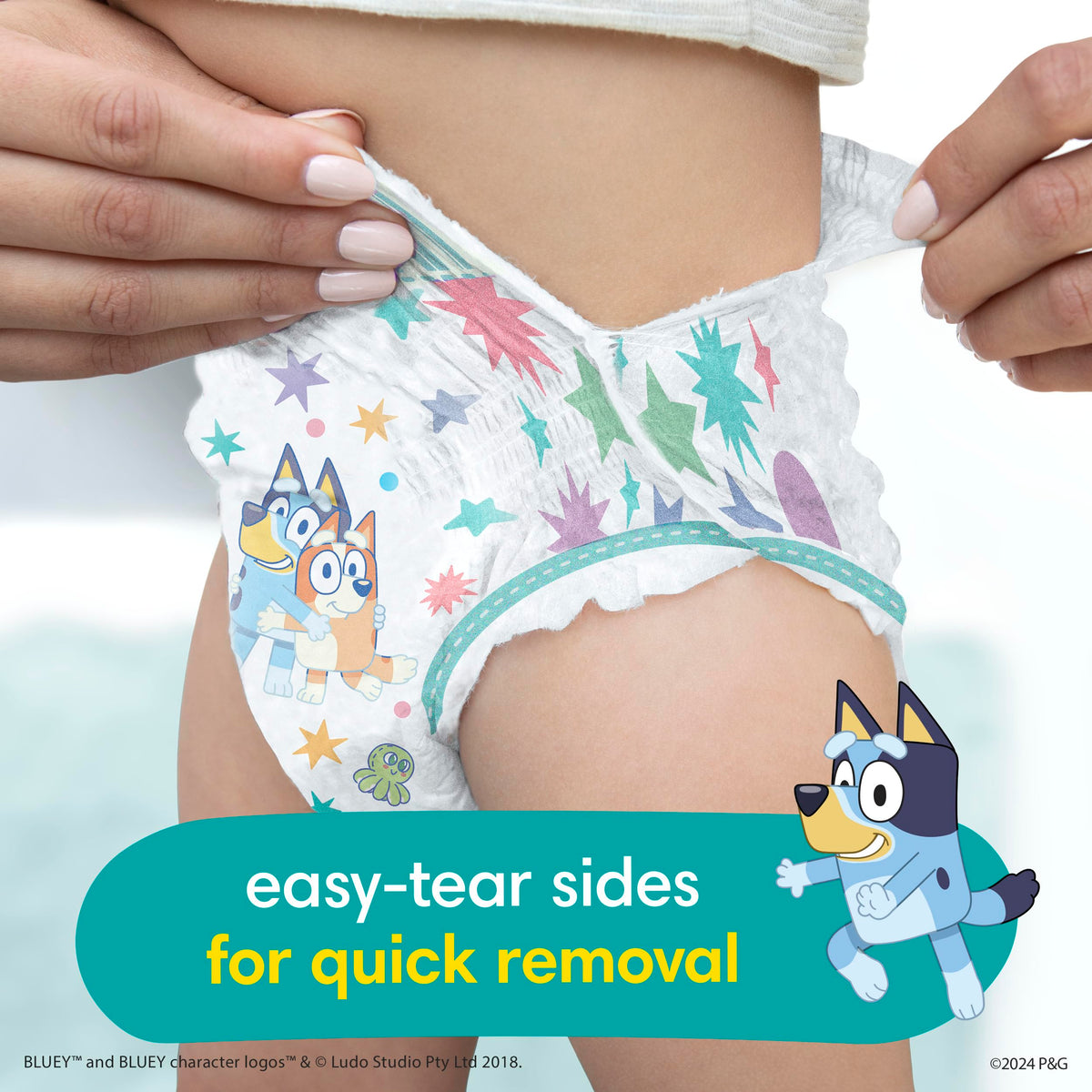 Pampers Easy Ups Bluey Training Pants, Size 7 (5T-6T), 70 Count