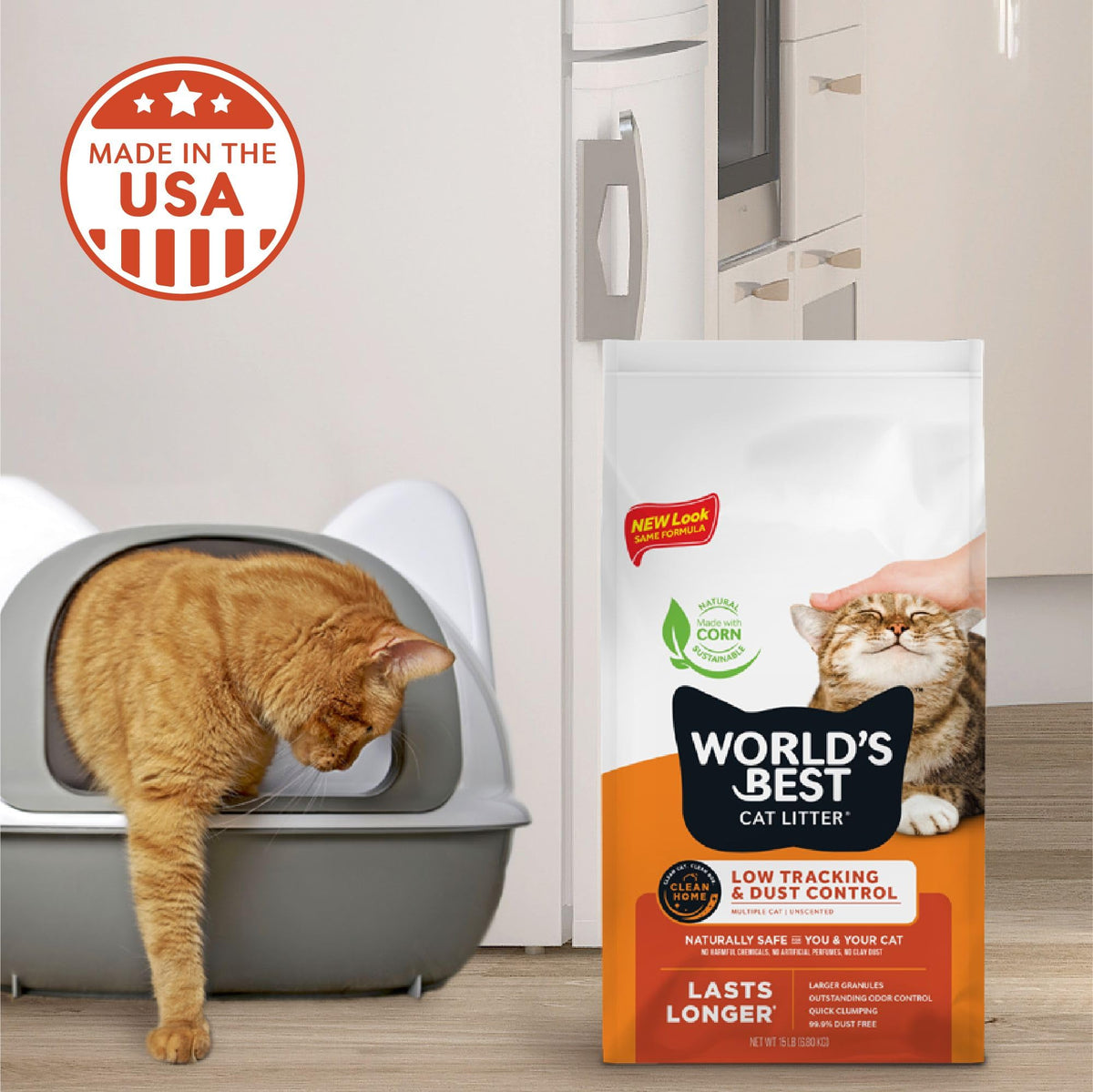 World's Best Cat Litter Low Tracking, Multiple Cat, Unscented, 32 lbs