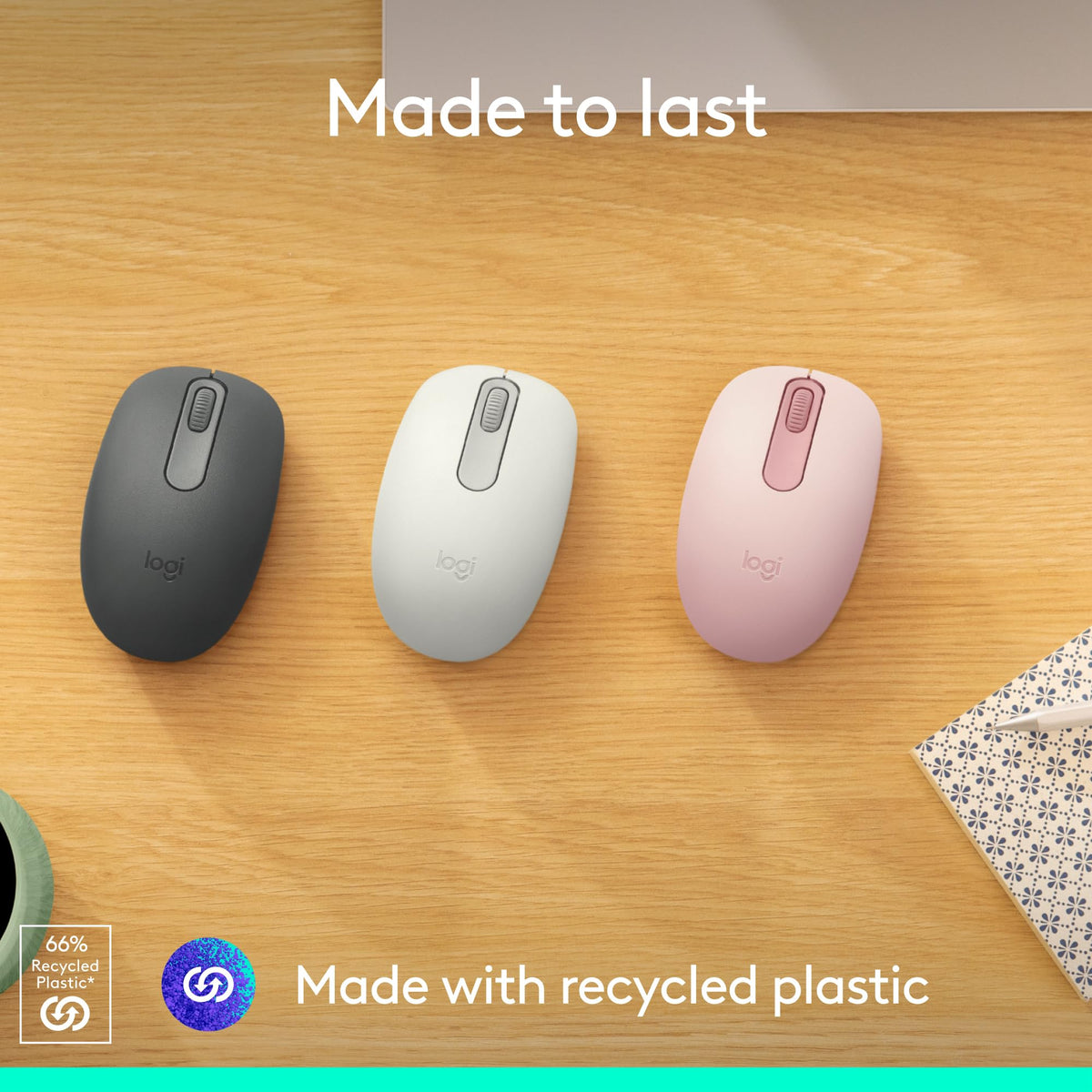 Logitech M196 Bluetooth Wireless Mouse, Rose