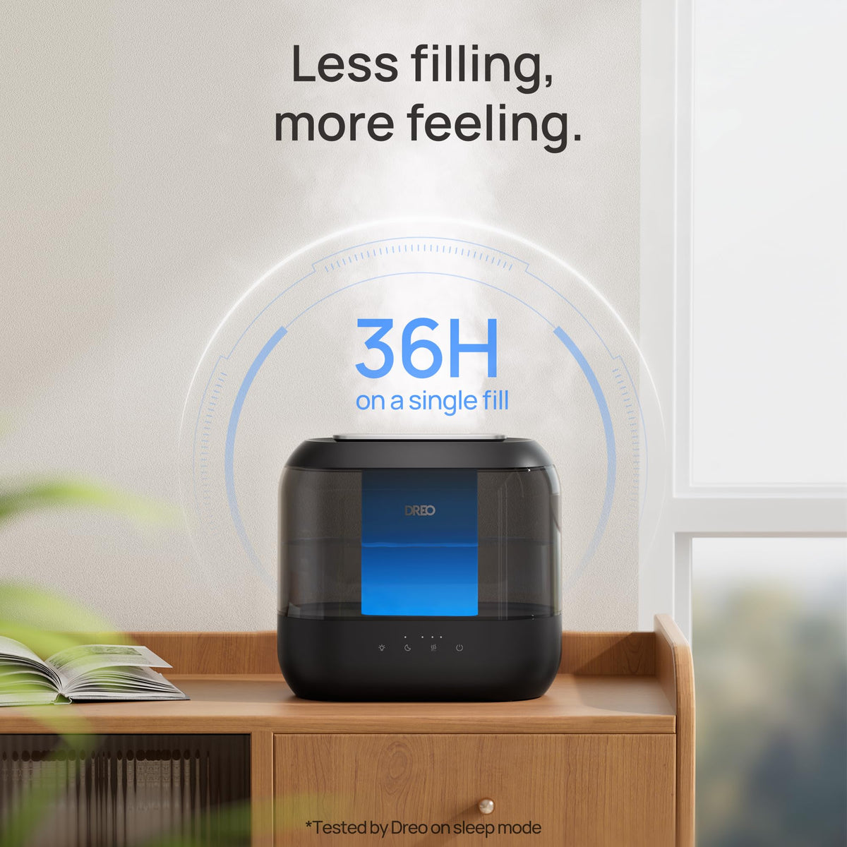 DREO Humidifiers for Bedroom, Easy to Clean，Black