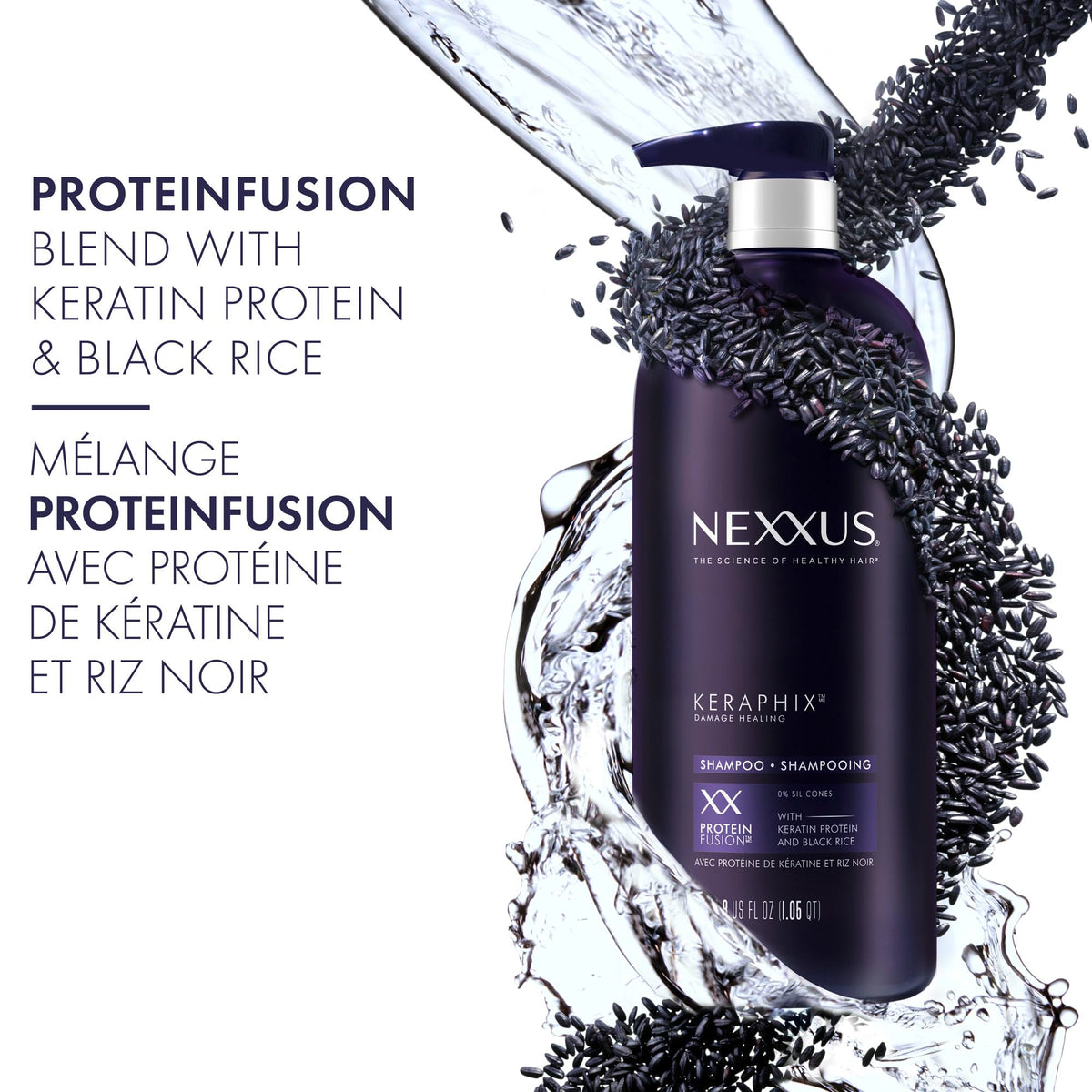 Nexxus Keraphix Damage Healing Shampoo with Pump, 1 L