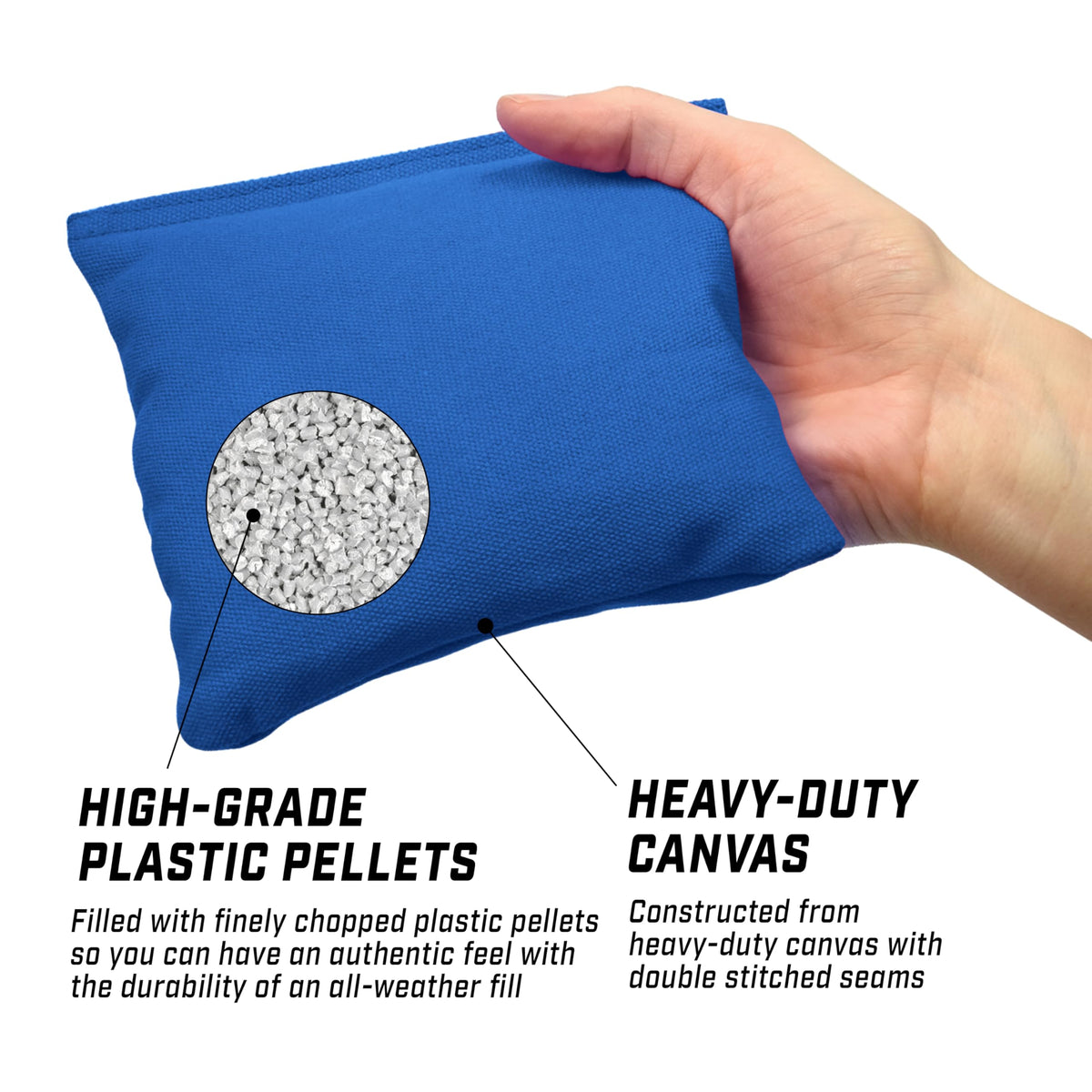 GoSports Regulation Cornhole Bean Bags, Set of 8, Red and Blue