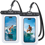 Lamicall IPX8 Waterproof Phone Pouch with Lanyard, 2 Pack