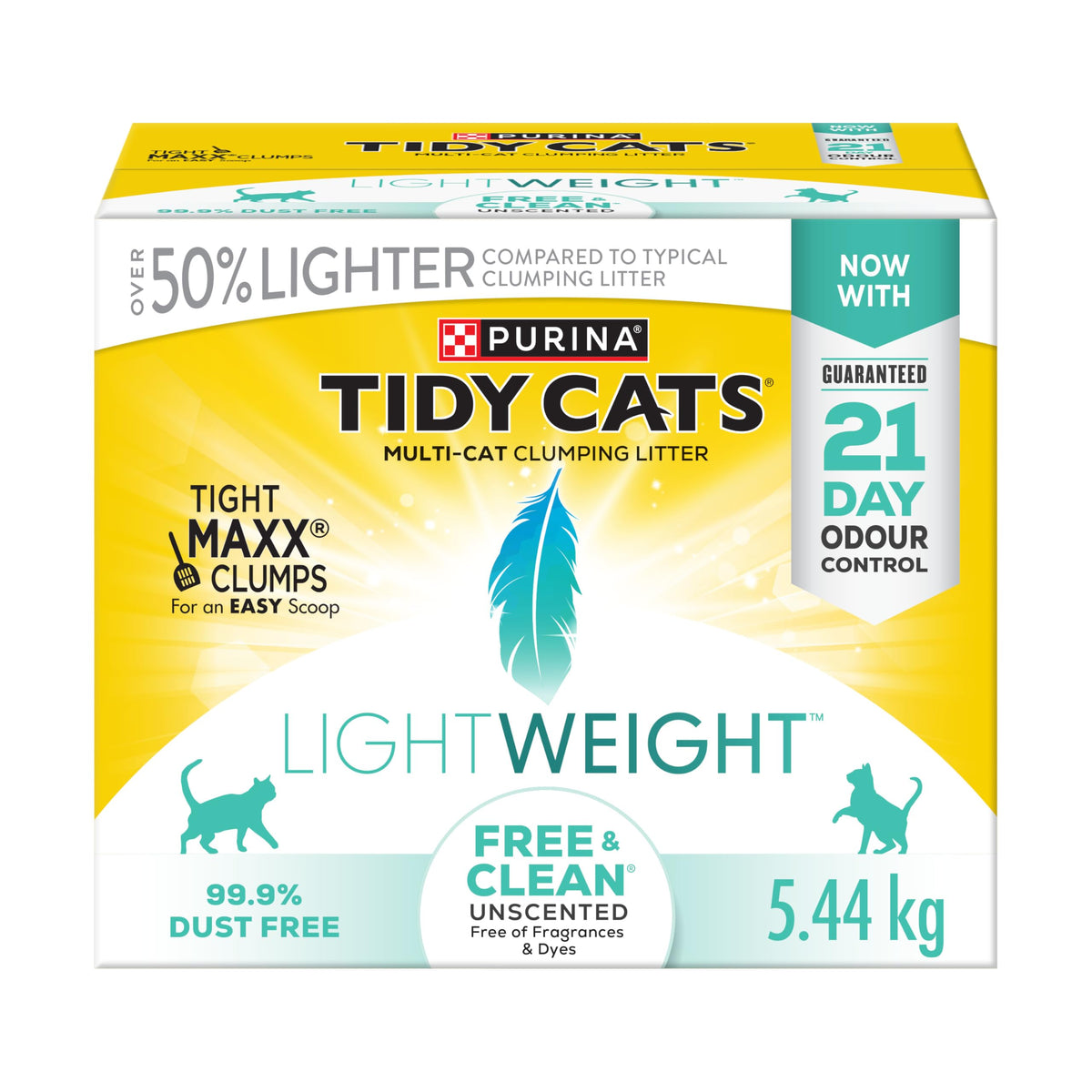 Tidy Cats Free & Clean Lightweight Unscented Cat Litter, 5.44 kg