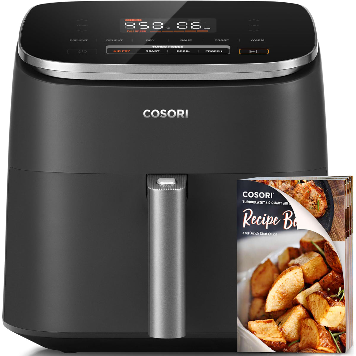 Cosori TurboBlaze 9-in-1 Air Fryer, 6 Qt, Dark Grey